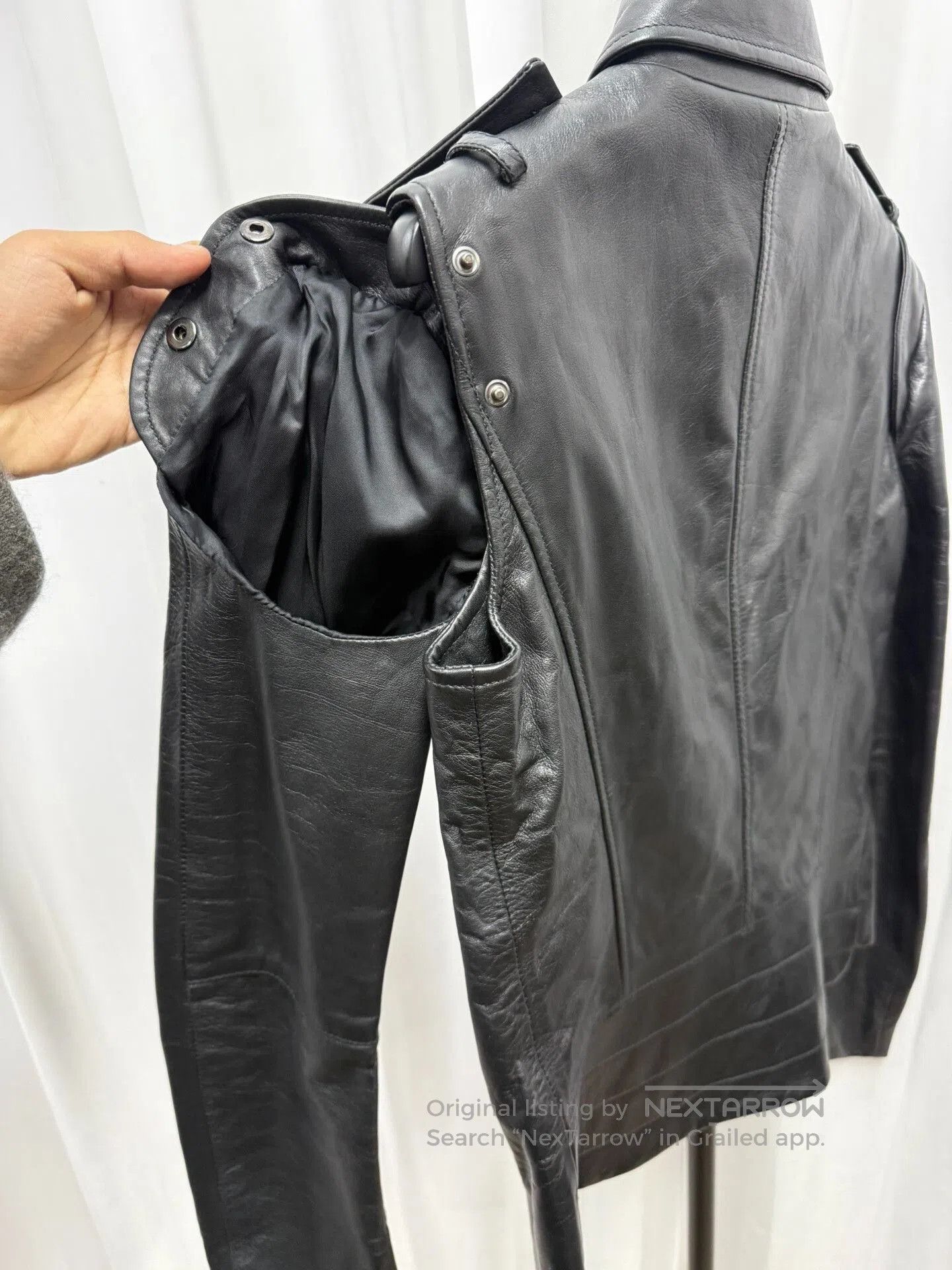 Maison Margiela Maison Margiela Slant Zipper Detachable Sleeves Leather Jac Size US XXS / EU 40 - 7 Thumbnail