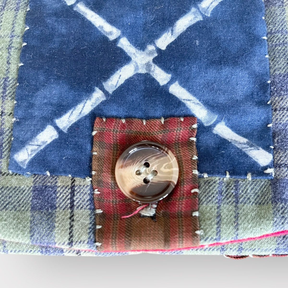 Designer RARE! 1 of 1 Japanese Boro Traditional Long Fabric Wallet Size ONE SIZE - 3 Thumbnail