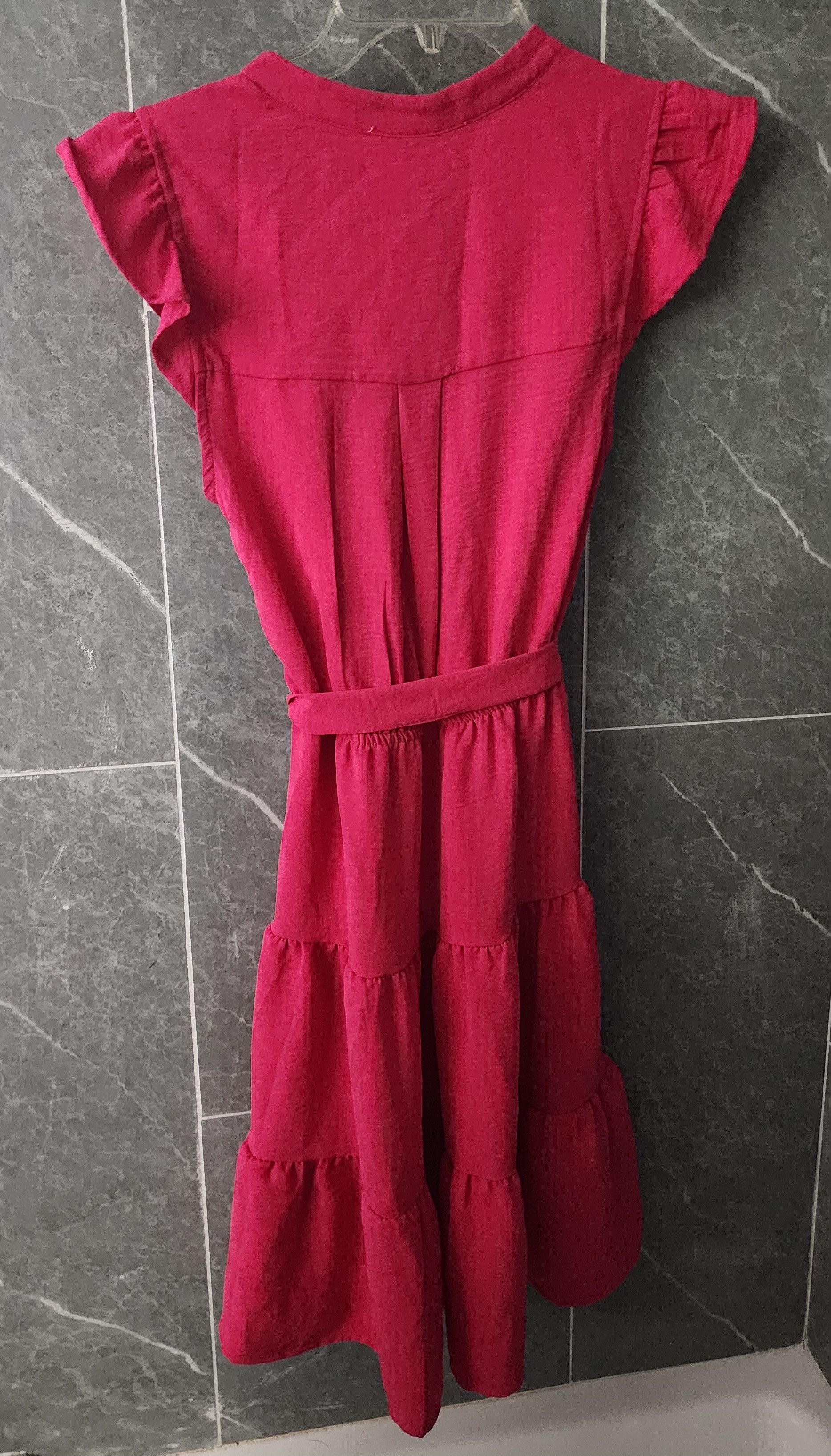 Other NWT Monteau LA Sleeveless Barbie Pink Ruffle Belted Dress S Size S / US 4 / IT 40 - 2 Thumbnail