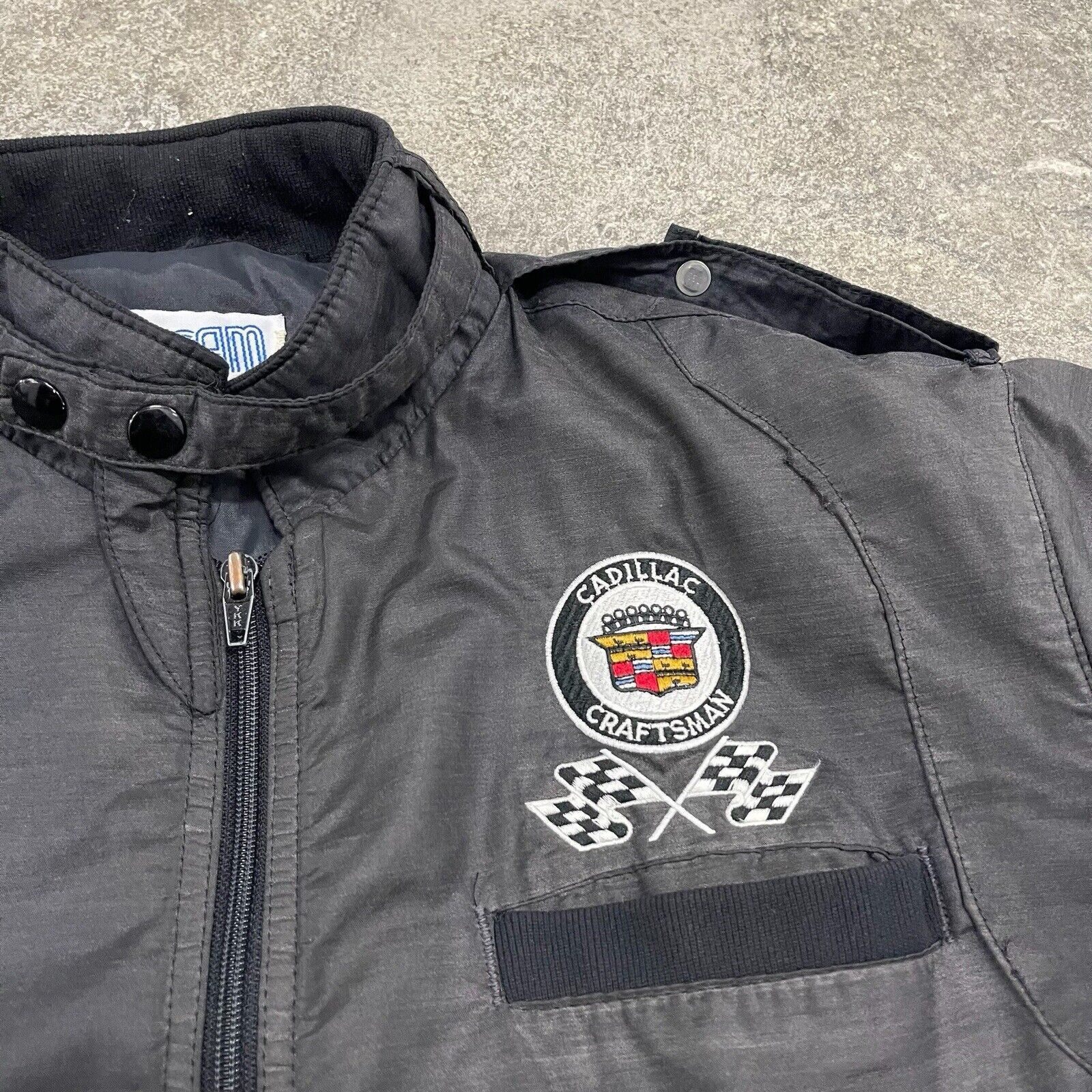 Cadillac × Chalk Line × Vintage Vintage Cadillac Craftsman Premium Black Satin Bomber Jacket Size US M / EU 48-50 / 2 - 3 Thumbnail