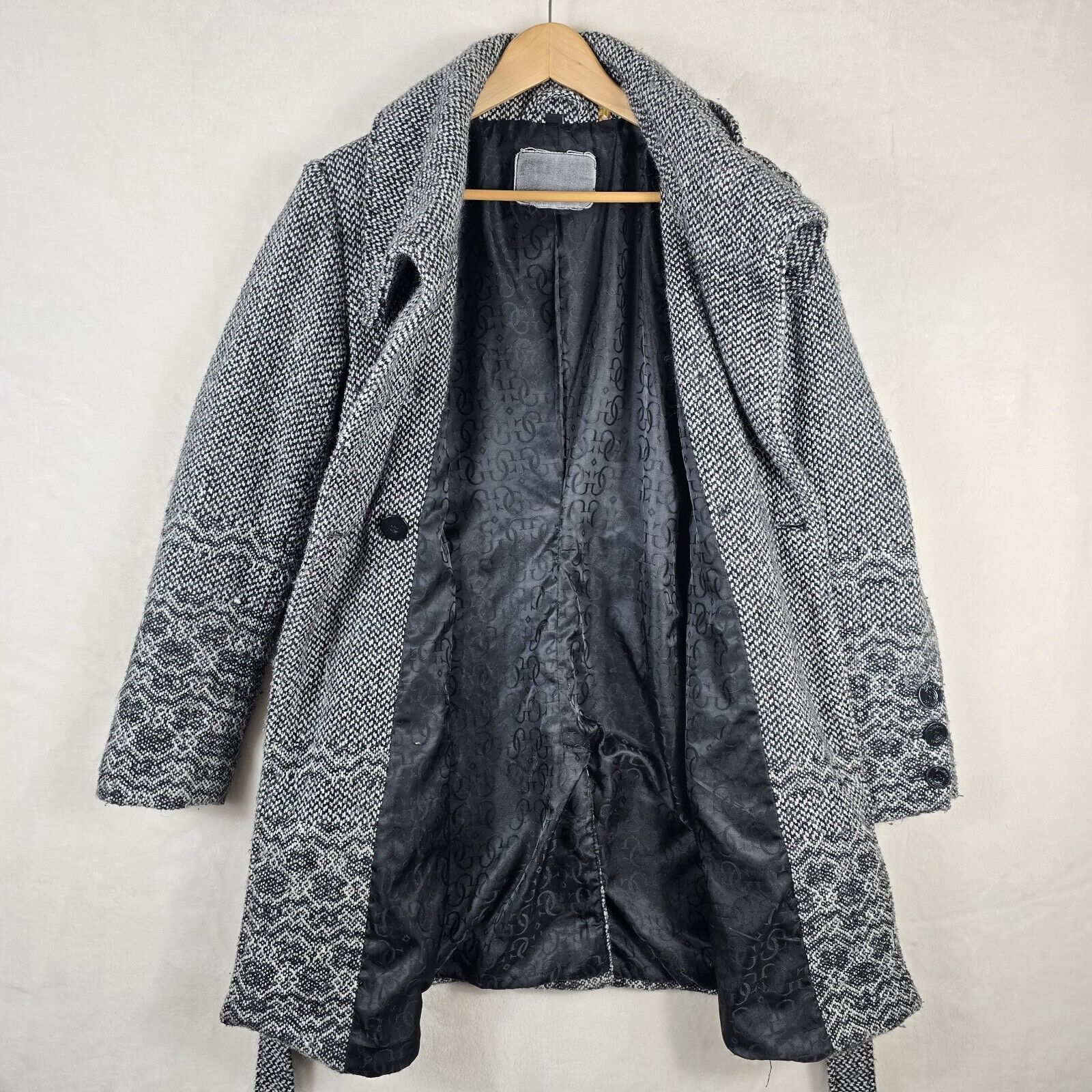Guess Vintage GUESS Wool Blend Tweed Double-Breasted Pea Coat L Size L / US 10 / IT 46 - 7 Thumbnail