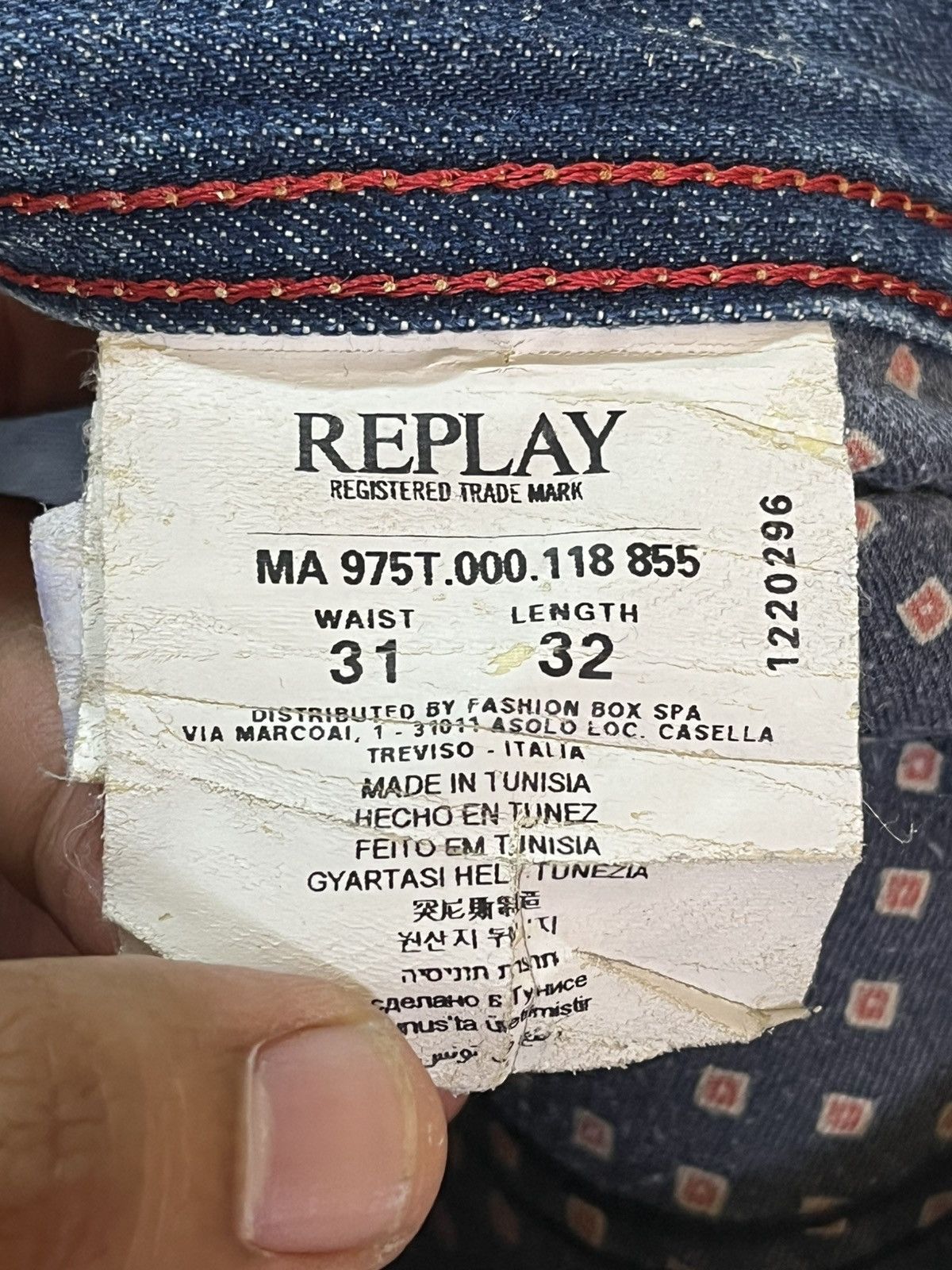 Replay Vintage Replay Newdoc Ripped Patches Distressed Denim Size US 33 - 12 Thumbnail