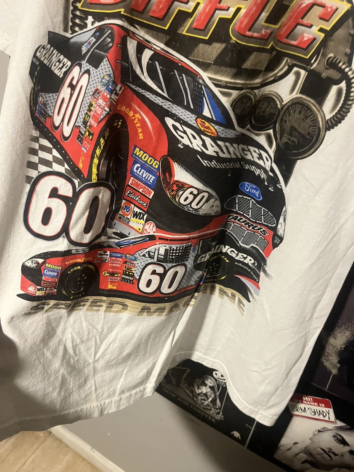 Hanes Vintage 2000’s Y2K Greg Biffle Double Sided NASCAR Tee shirt Size US L / EU 52-54 / 3 - 4 Thumbnail