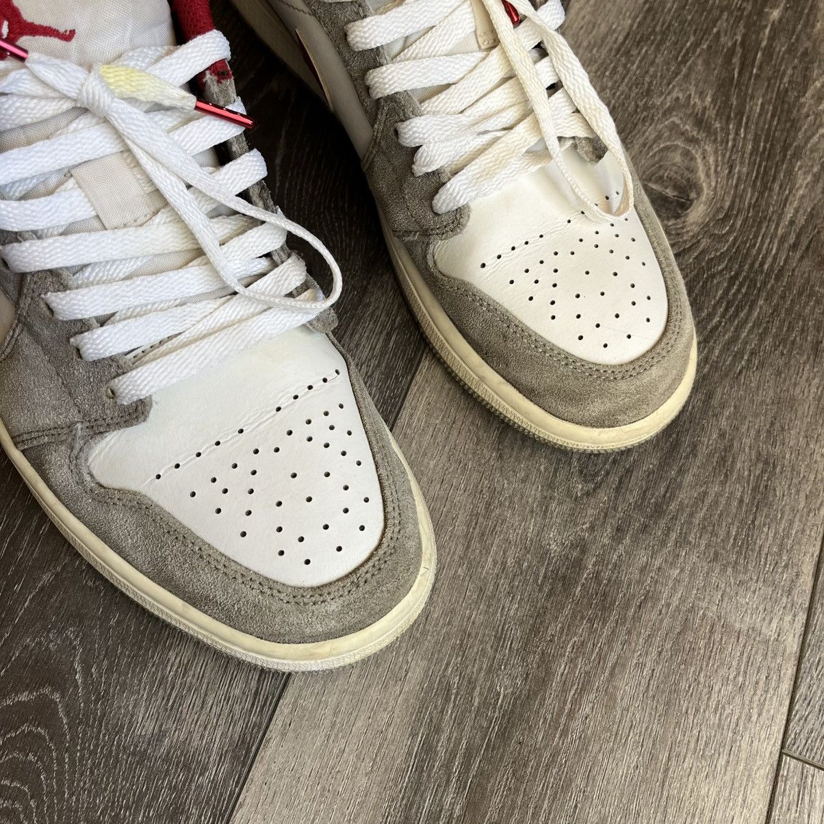 Jordan Brand × Nike × Vintage Vintage Air Jordan 1 Low SE Smoke Grey Gym Red Men Low Shoes Size US 8.5 / EU 41-42 - 8 Thumbnail