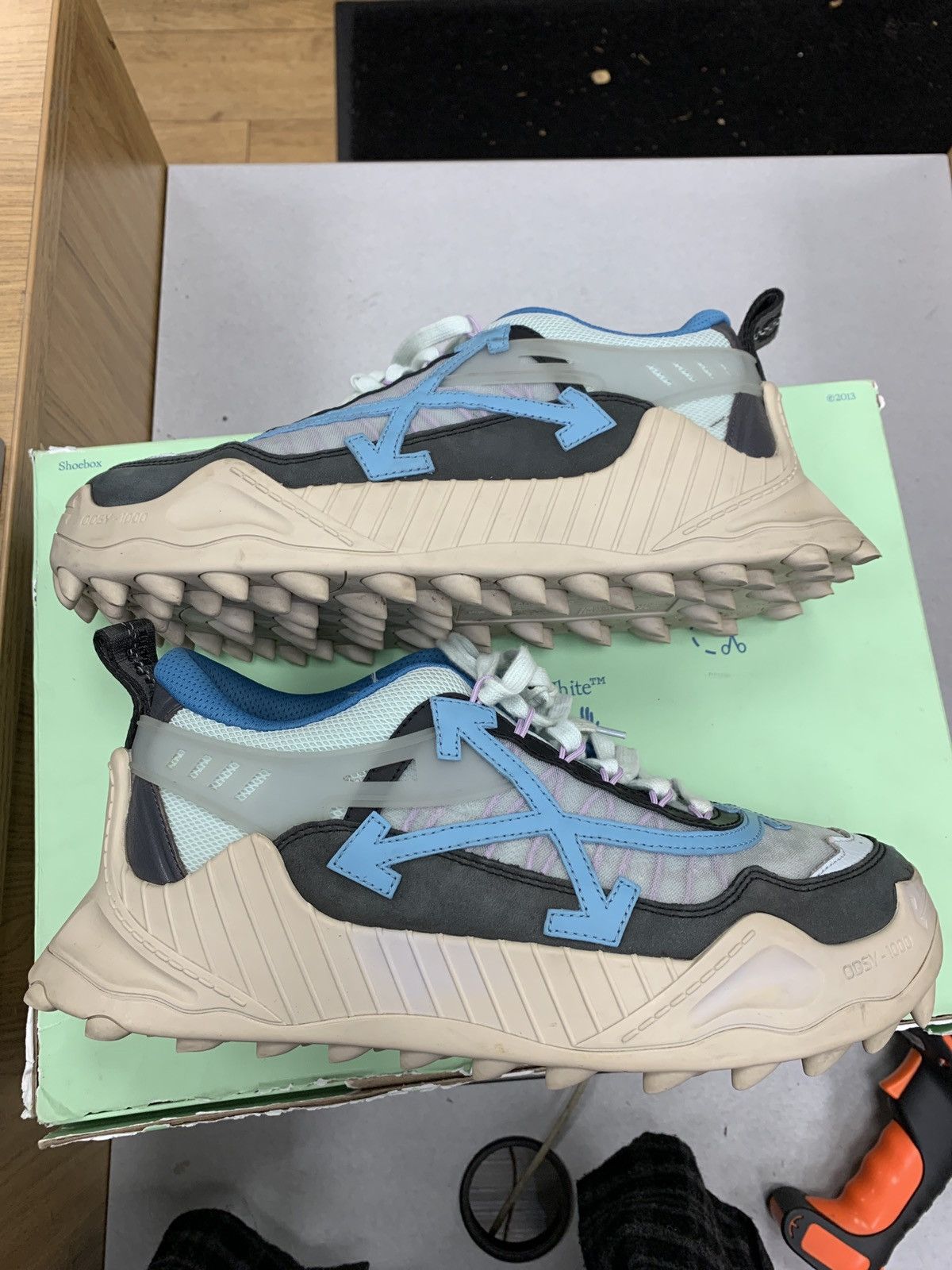 Off-White ODSY 1000 dark grey/ blue Size US 10 / EU 43 - 3 Thumbnail