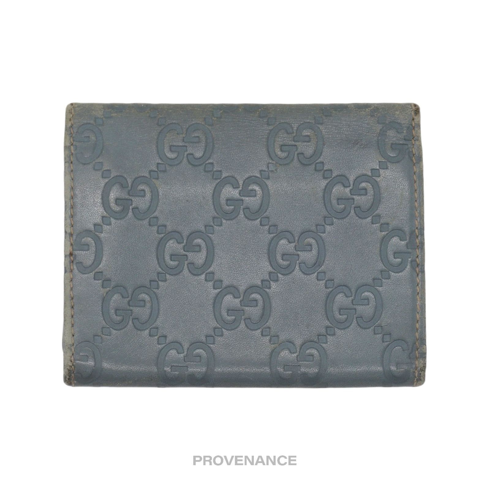 Gucci 🔴 Gucci Card Holder Wallet - Powder Blue Guccissima Leather Size ONE SIZE - 2 Thumbnail