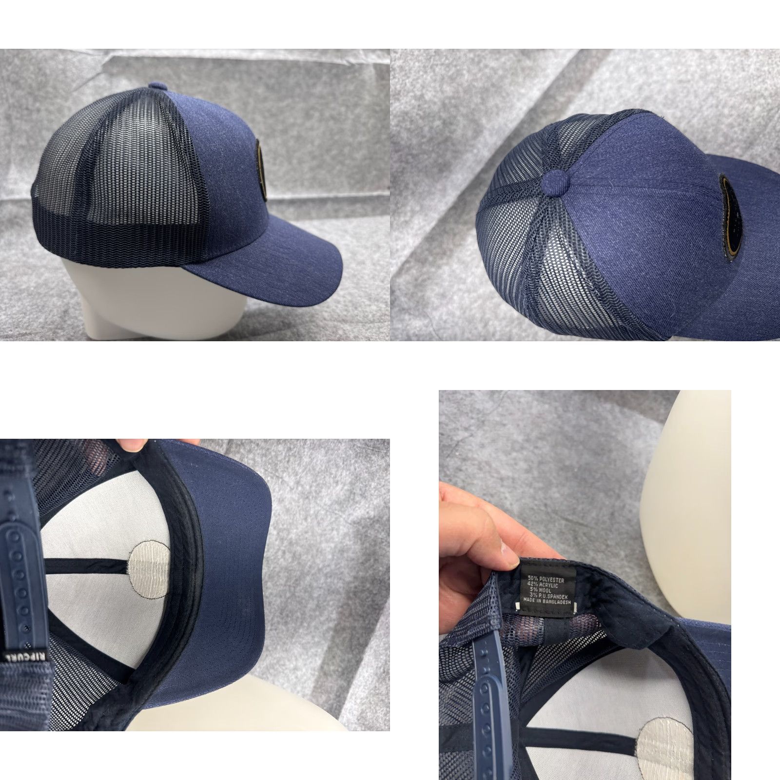 Rip Curl RIP CURL Hat Cap Snap Back Adult Blue Denim Look Trucker Polyester Wool Blend Size ONE SIZE - 8 Thumbnail