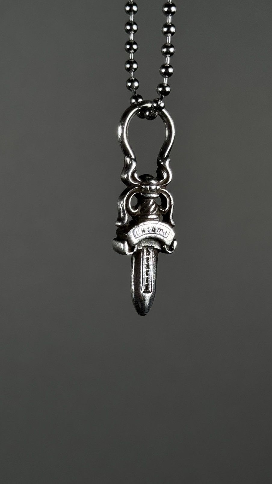 Chrome Hearts Dagger Zipper Pendant Silver Chain Necklace