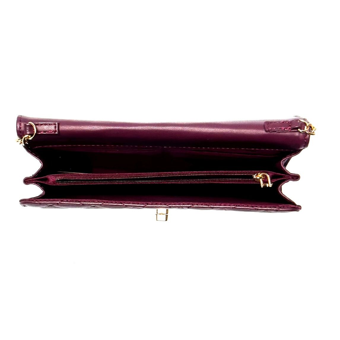 Badgley Mischka Badgley Mischka Diamond Quilt Convertible Crossbody Bag Plum Size ONE SIZE - 9 Thumbnail