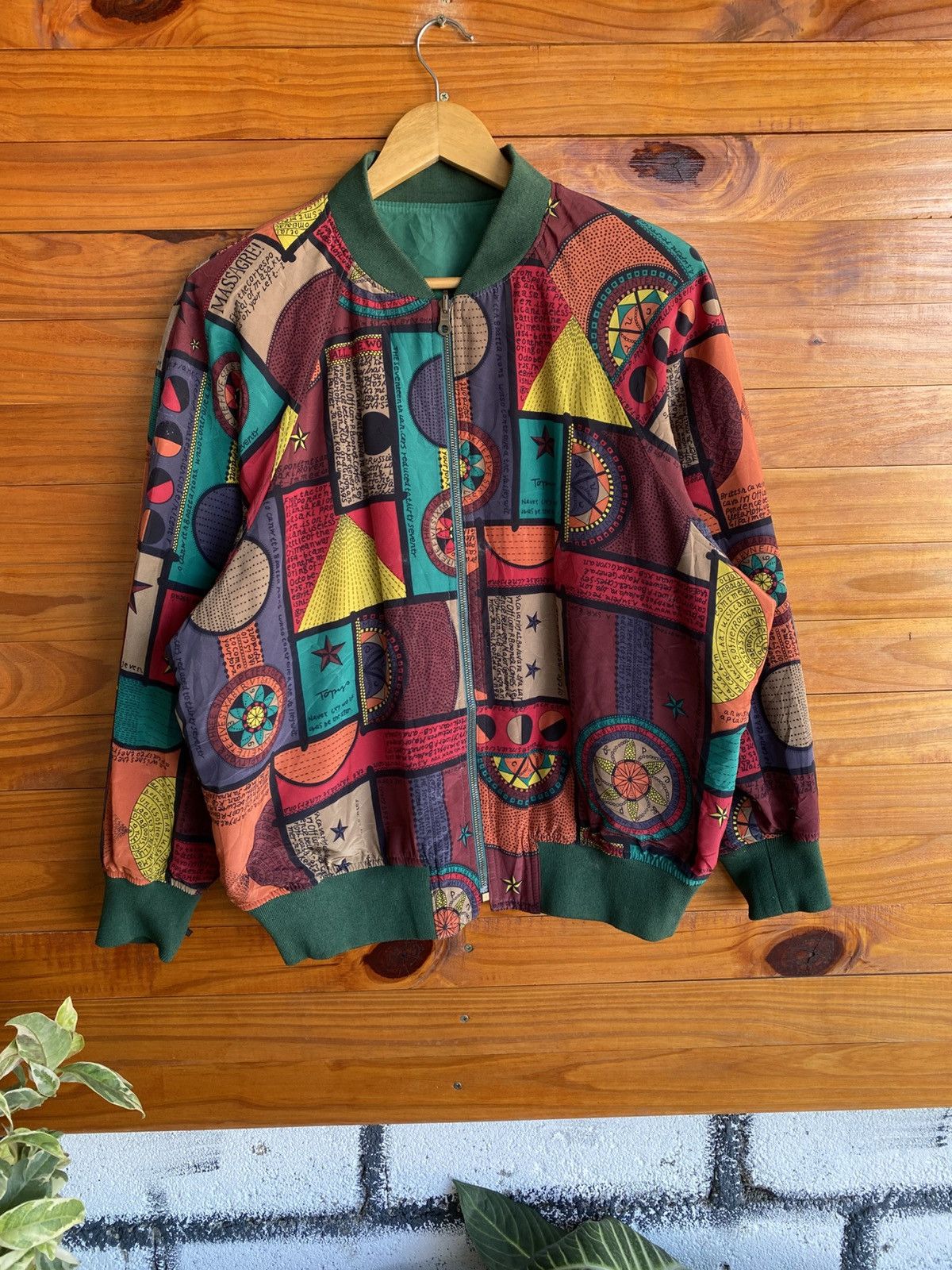 Japanese Brand Vintage Japanese Reversible Bomber Green Flight Jacket Size US L / EU 52-54 / 3 - 5 Thumbnail