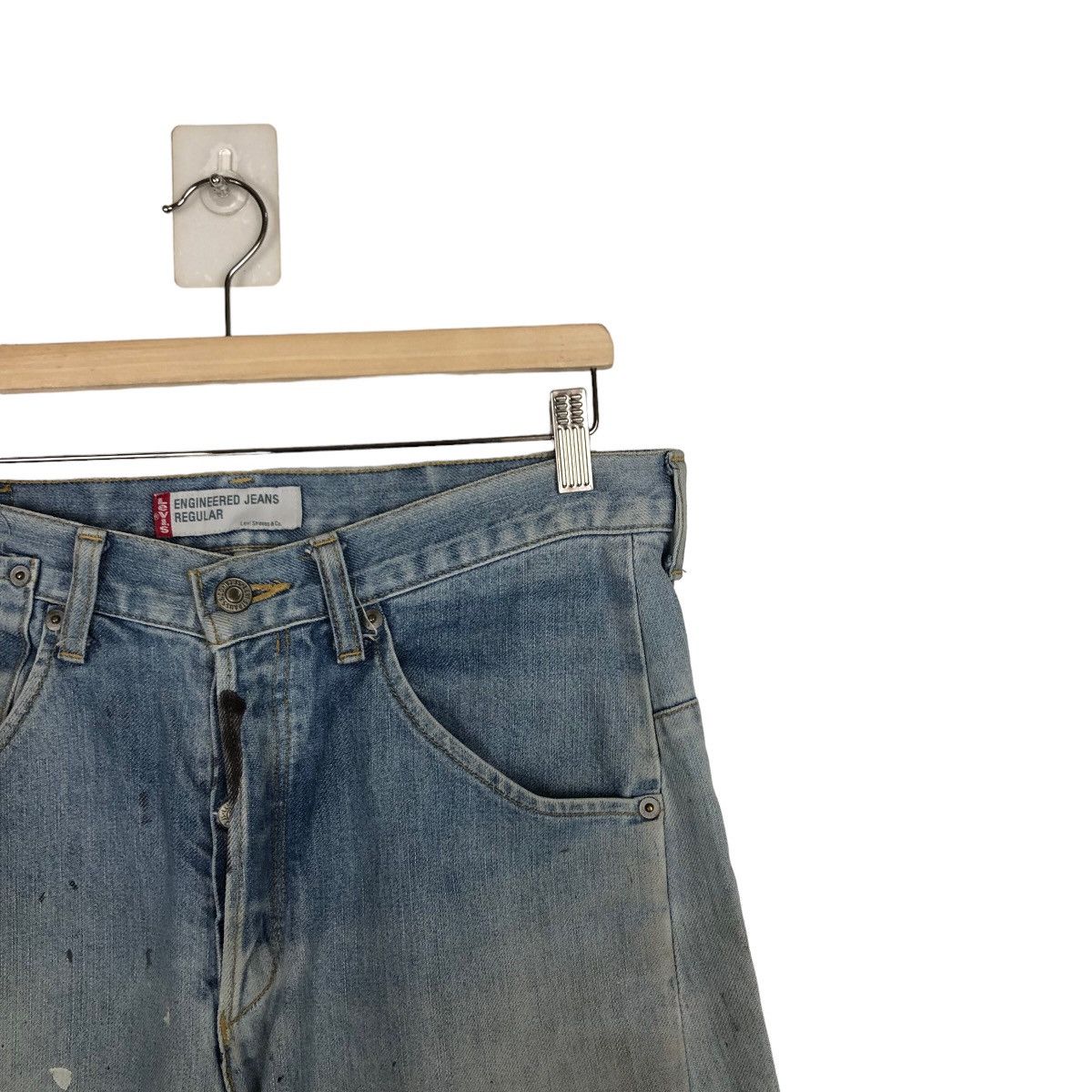 Levi's 🔥RARE VINTAGE LEVI’S ENGINEERED JEANS DISTRESSED PAINTED Size US 32 / EU 48 - 4 Thumbnail