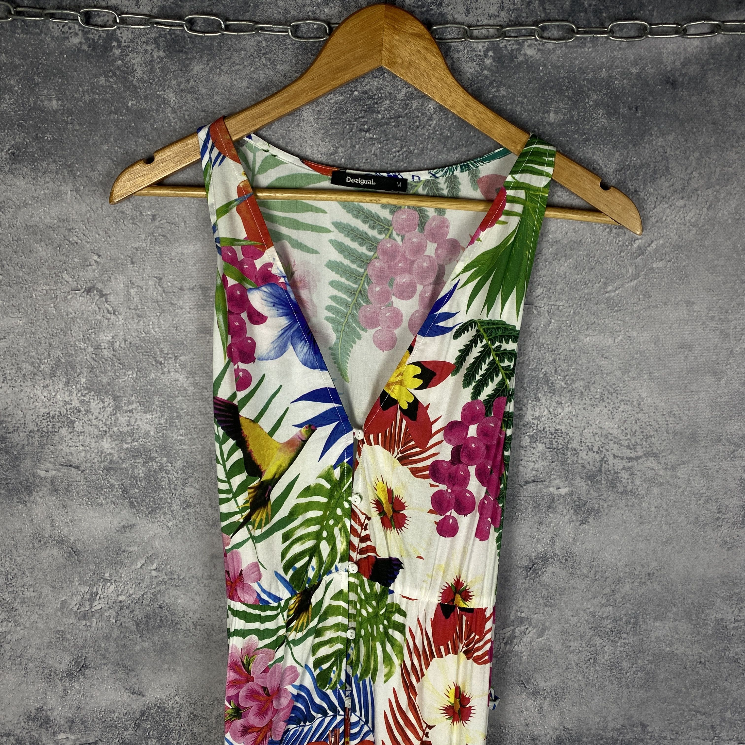 Desigual Desigual Dress Women's Size M Sleeveless Multicolor Flowers Size M / US 6-8 / IT 42-44 - 2 Thumbnail