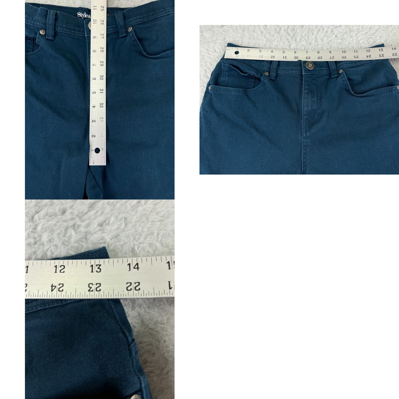 Vintage Style&co. Jeans Womens 4 Blue Denim Tapered Leg Stretch Cotton Blend Regular Rise High Zip Pocket 5-Pocket Design Adult Womens Jeans Size 27" / US 4 / IT 40 - 9 Thumbnail