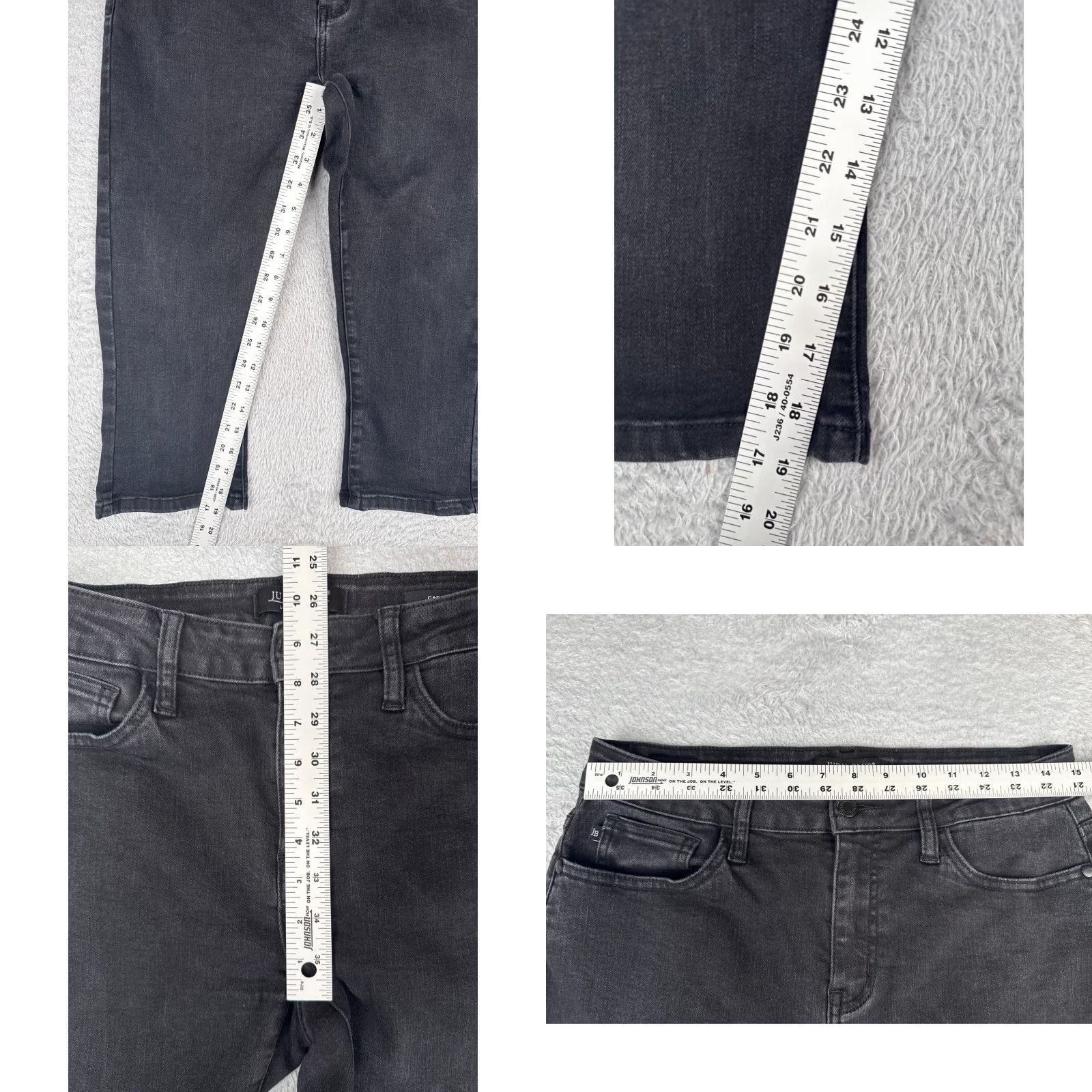 Vintage Judy Blue Jeans Capri Crop Mid Rise 30x19 Black Denim Cotton Blend 9 Juniors Size 30" / US 8 / IT 44 - 8 Thumbnail