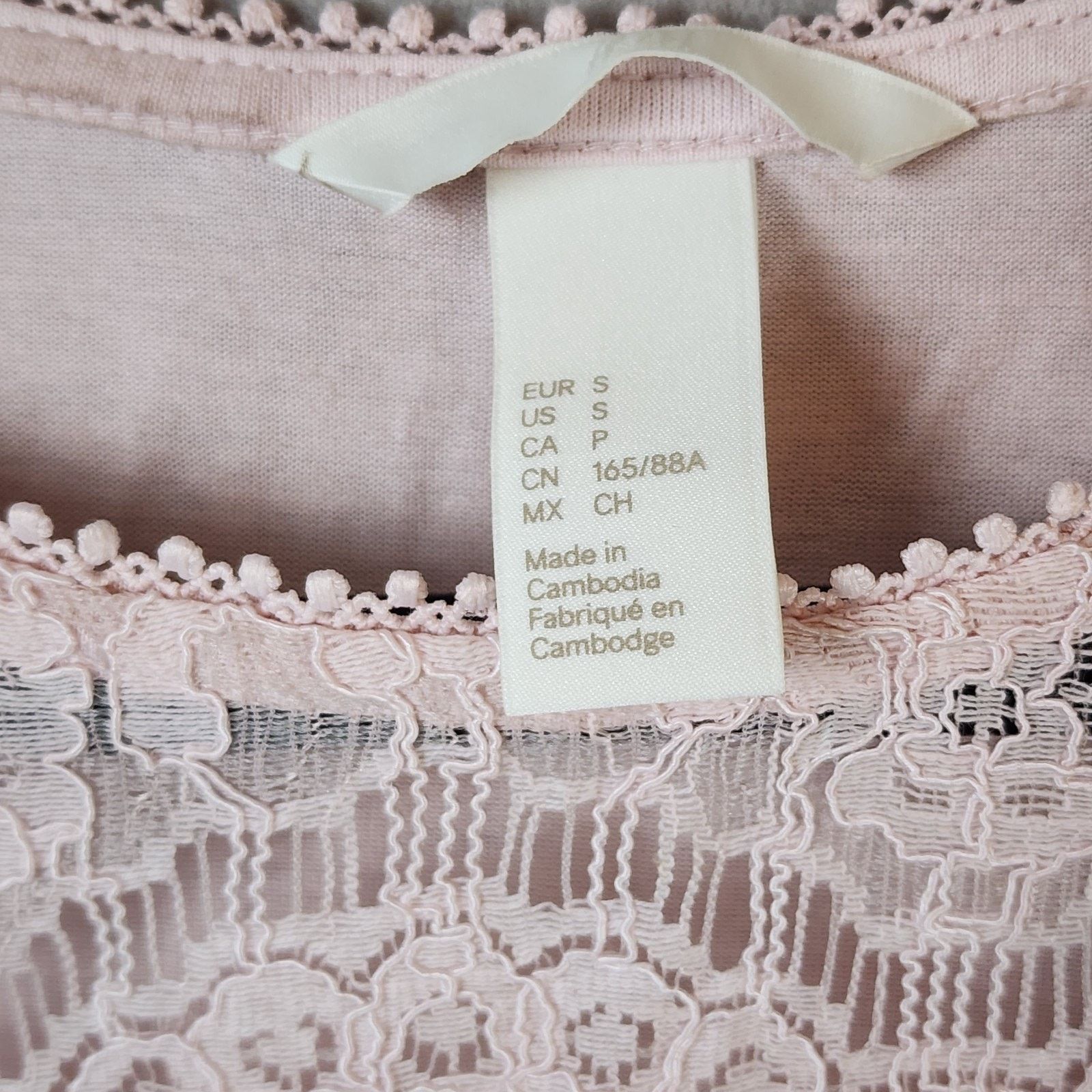 H&M H&M Sleeveless Top Women Small Light Pink with Lace Accent Size S / US 4 / IT 40 - 7 Thumbnail