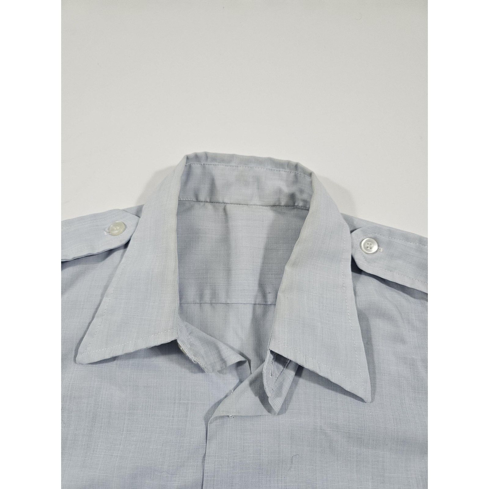 Other 80s Air Force Man's Dura Press Shirt Blue Poly/Cotton Sz M Size US M / EU 48-50 / 2 - 4 Thumbnail