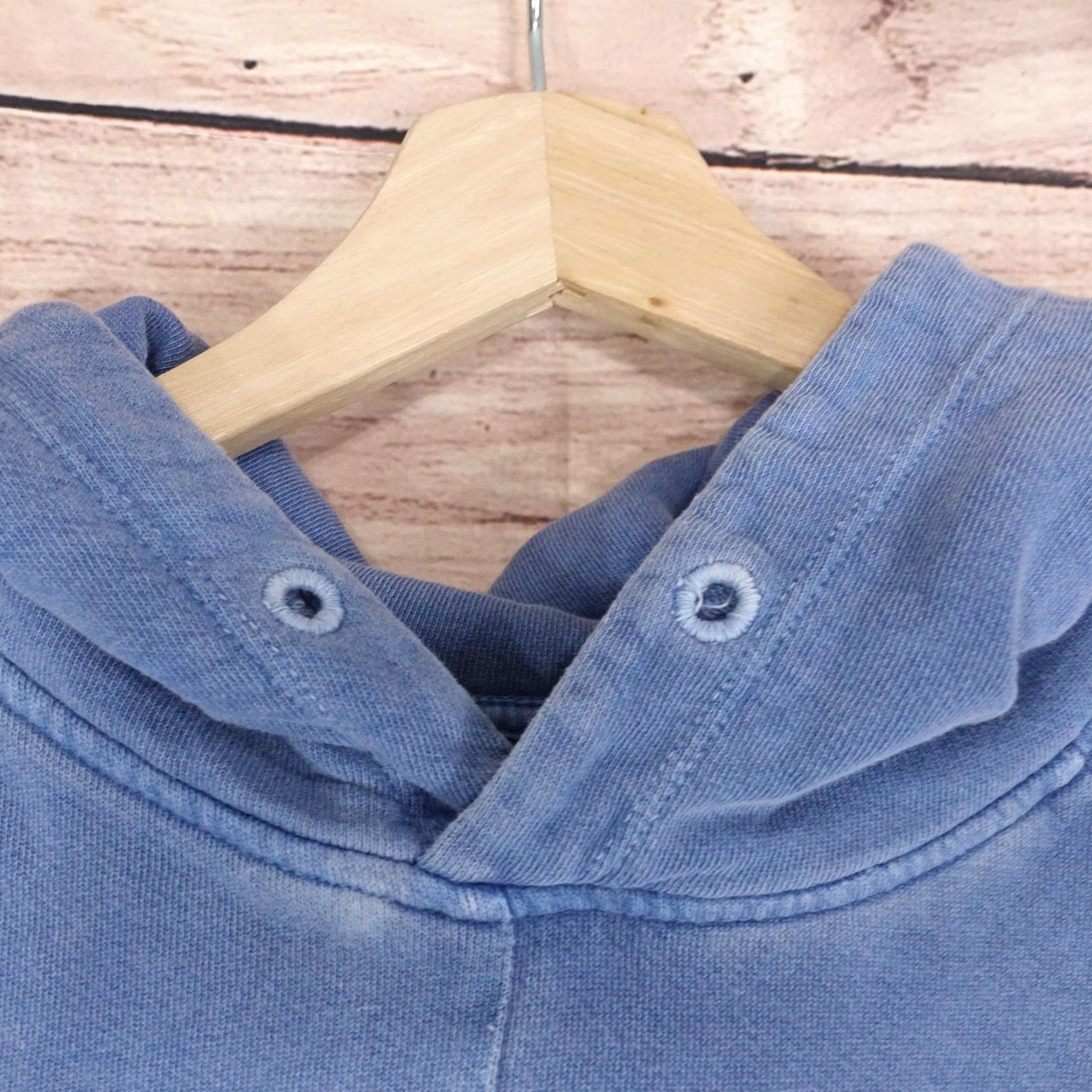 Vintage Pilcro by Anthropologie Hoodie Womens M Blue Pullover Terry Hooded Pleated Size M / US 6-8 / IT 42-44 - 3 Thumbnail