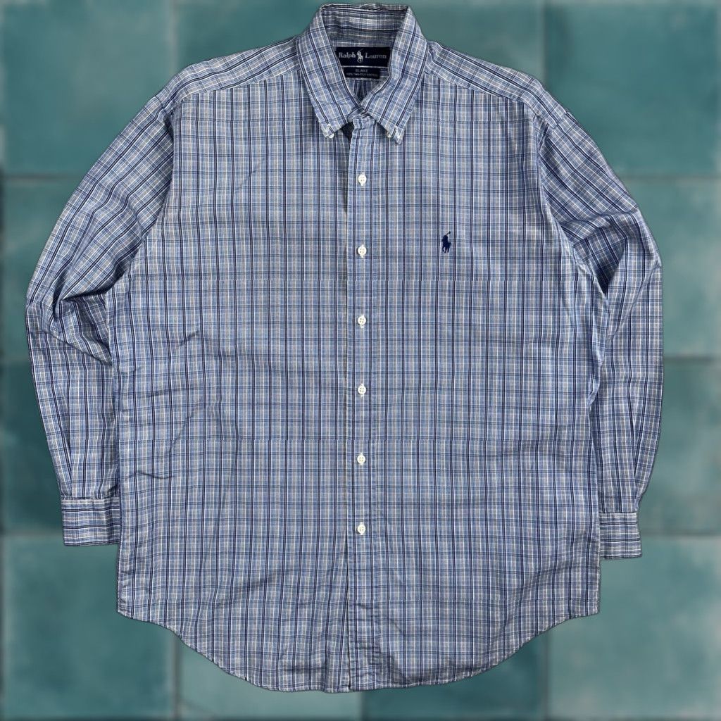Polo Ralph Lauren Ralph Lauren Polo Button-Down Shirt Men M Blue Plaid VTG Blake Two-Ply Size US M / EU 48-50 / 2 - 1 Thumbnail