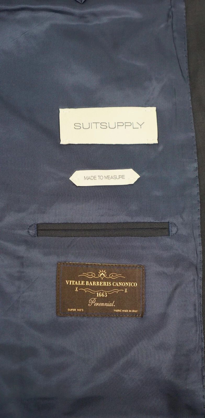 Suitsupply Men Suitsupply 3 Piece Suit Lazio Navy Blue Measure 33 US56S Size 54L - 5 Thumbnail