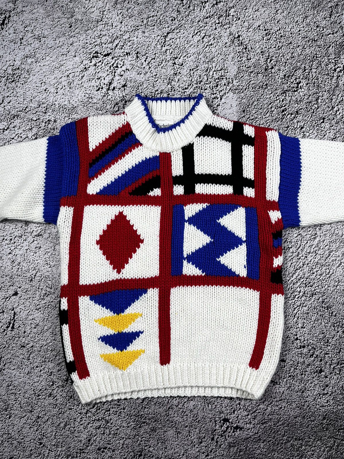 Vintage Vintage 90s coloured sweater old money style streetwear M Size M / US 6-8 / IT 42-44 - 4 Thumbnail