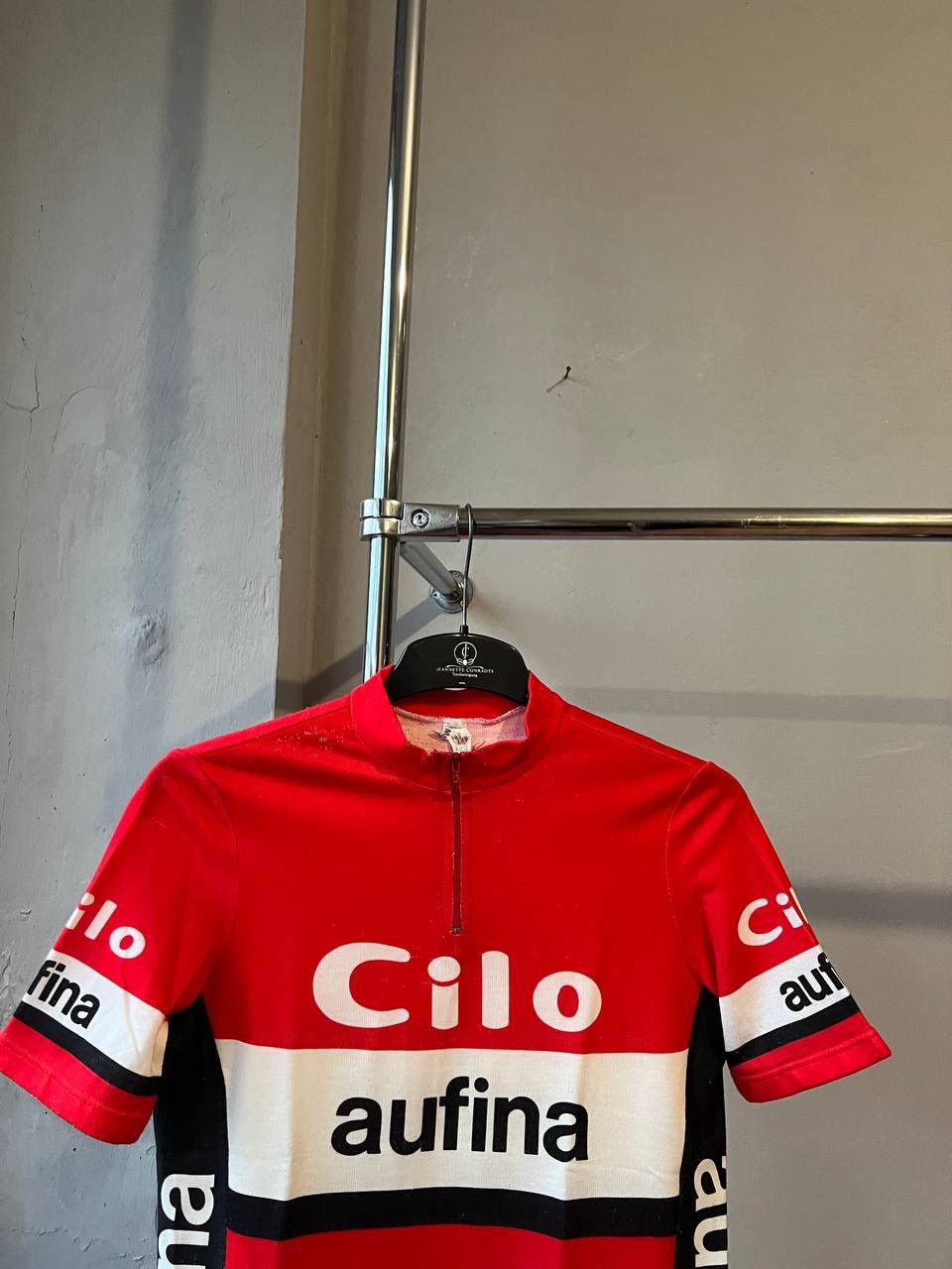 Vintage RARE 1978/86 CILO AUFINA TEAM SWITZERLAND CYCLING BIKEJERSEY Size US M / EU 48-50 / 2 - 5 Thumbnail