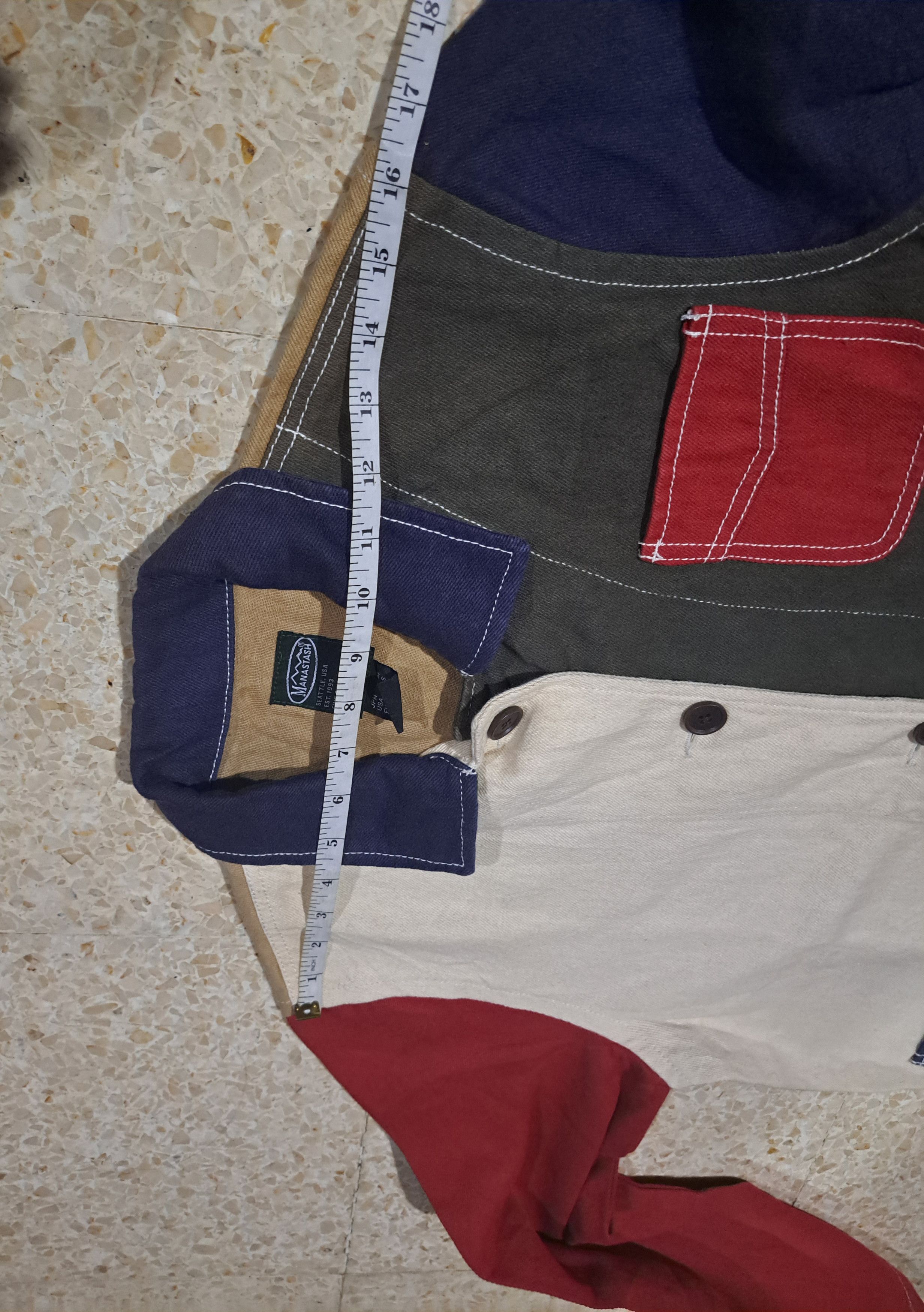 Japanese Brand Manastash Hemp Chore Jacket Colorblock Mens Small USA Size US S / EU 44-46 / 1 - 8 Thumbnail