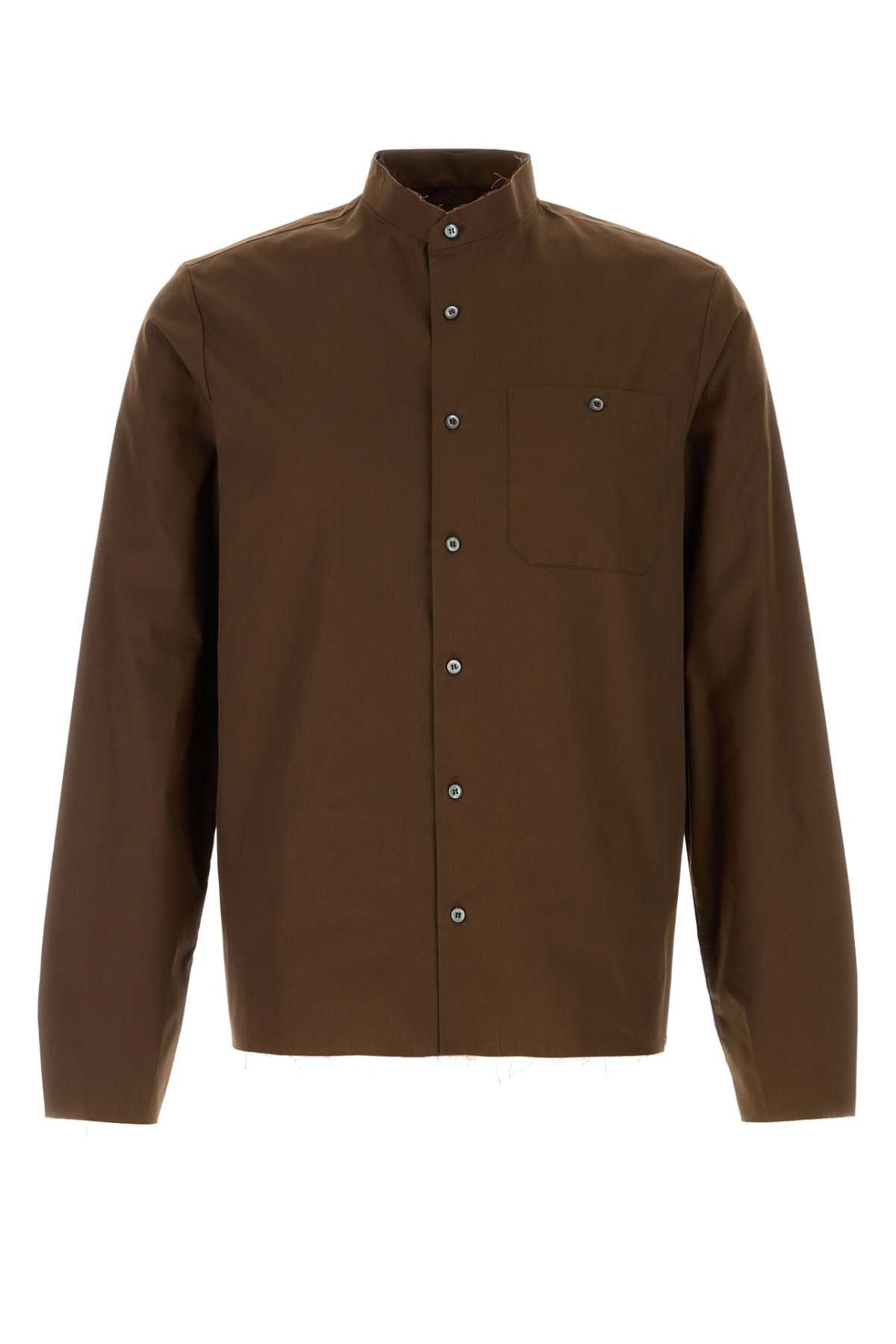 Prada Brown Poplin Shirt Size US XXS / EU 40 - 1 Thumbnail