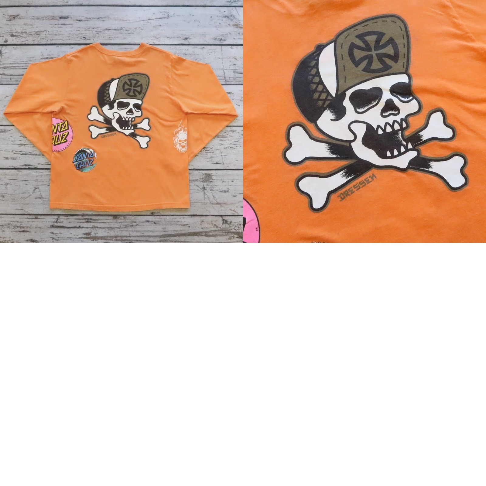 Vintage VINTAGE Santa Cruz NHS Skate Test Print Independent Trucks Tshirt Skateboard Shirt Men XL Orange Size US XL / EU 56 / 4 - 9 Thumbnail