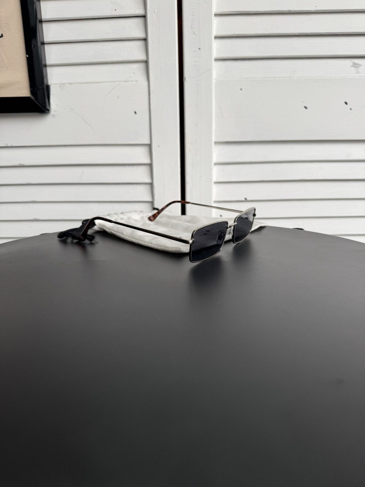 Vintage Vintage Y2K Rectangular Narrow Metal Sunglasses Silver Frame Size ONE SIZE - 19 Thumbnail