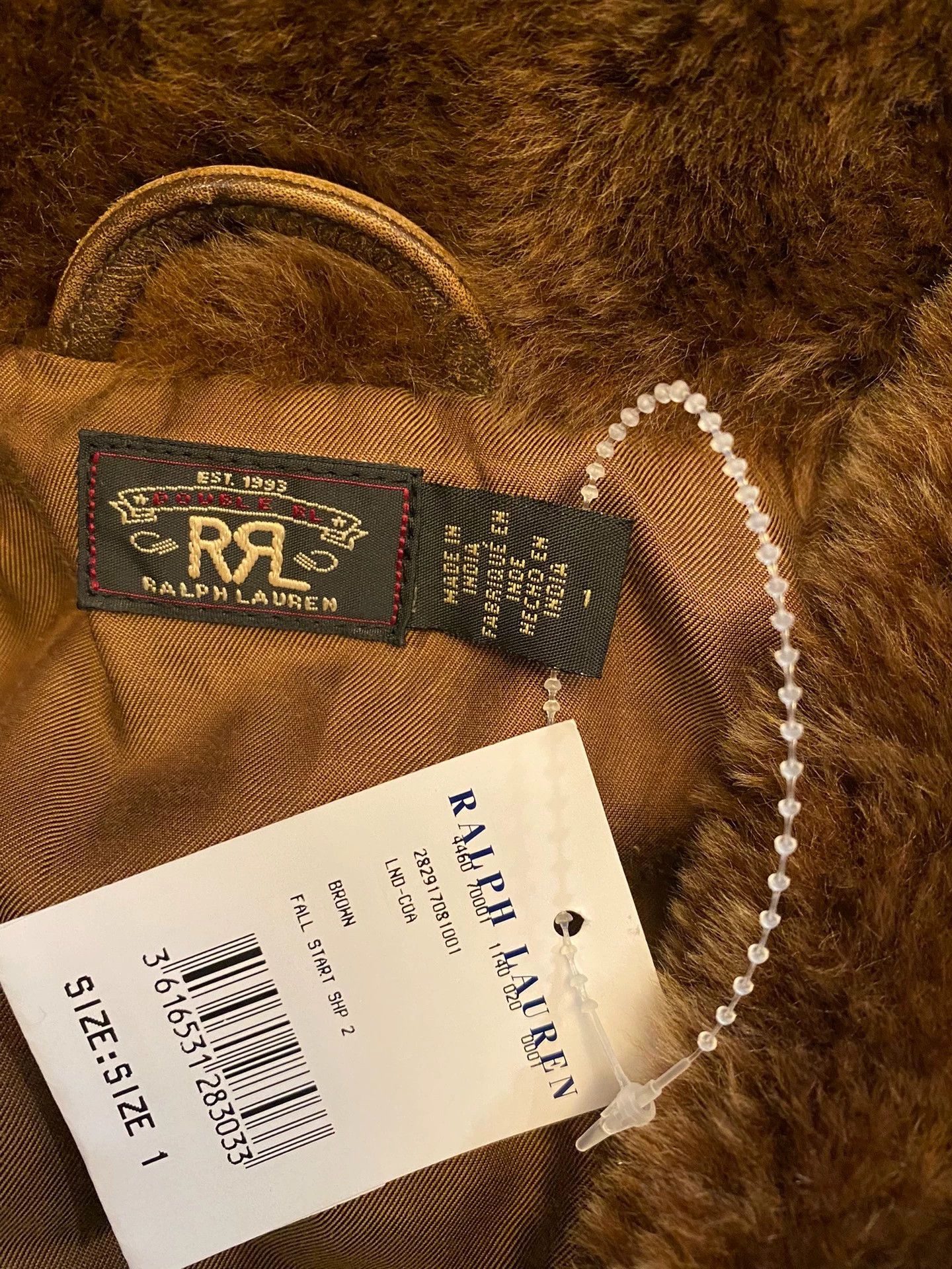 RRL Ralph Lauren RRL Women's Distressed Cowhide Leather Jacket Lamb Fur Size S / US 4 / IT 40 - 6 Thumbnail