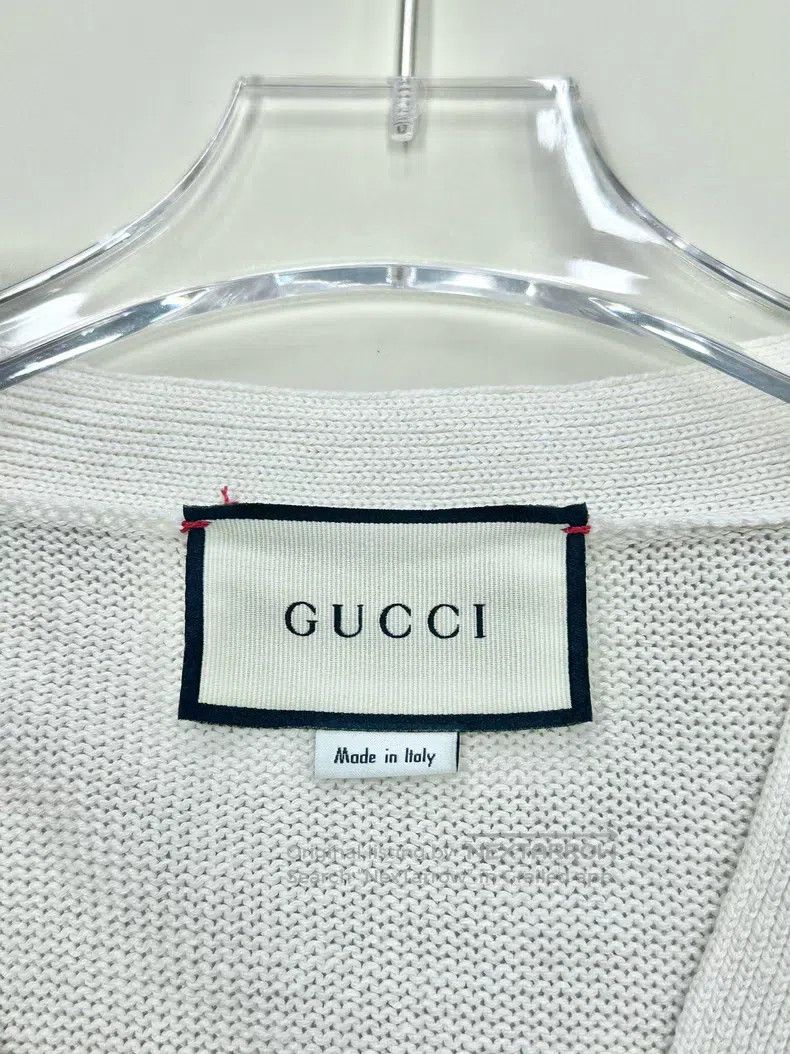 Gucci Gucci Beige iconic symbol love jacquard knitted cardigan c Size S / US 4 / IT 40 - 3 Thumbnail