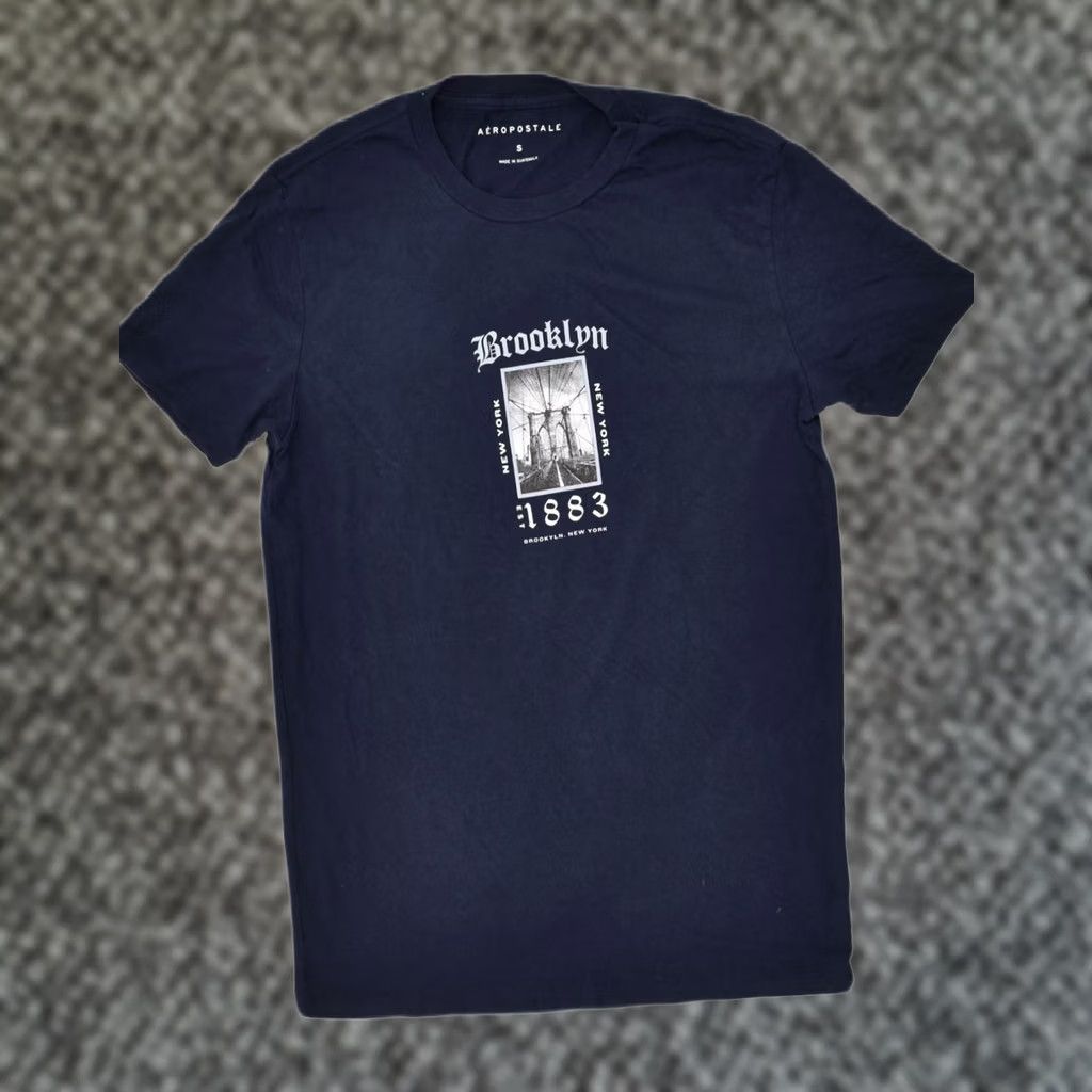 Aeropostale AEROPOSTALE Mens T-Shirt Small Navy Blue Cotton Graphic AJ99 Size US S / EU 44-46 / 1 - 1 Thumbnail