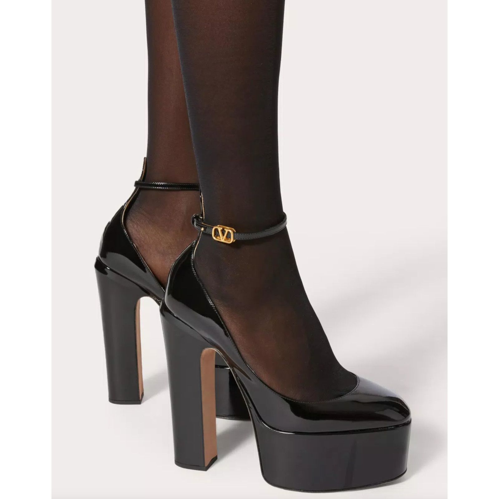 Valentino Rockstud Tan-go Leather V Strap Platform Heel Pump 40 Size US 10 / IT 40 - 3 Thumbnail