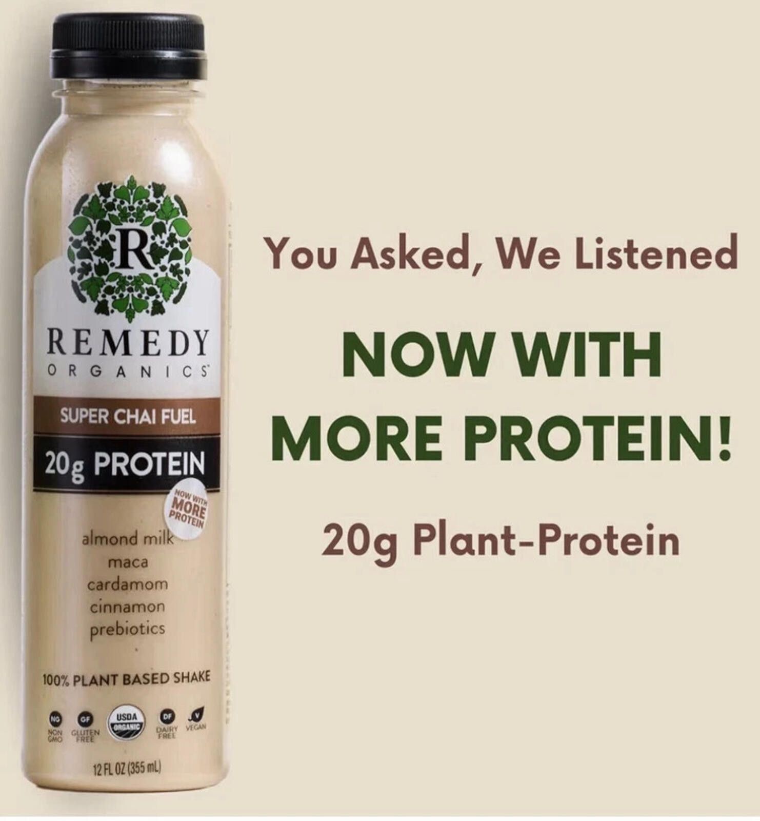 Other Remedy Organics Super Chai Fuel 12 Pack Plant Protein Shake Size ONE SIZE - 2 Thumbnail