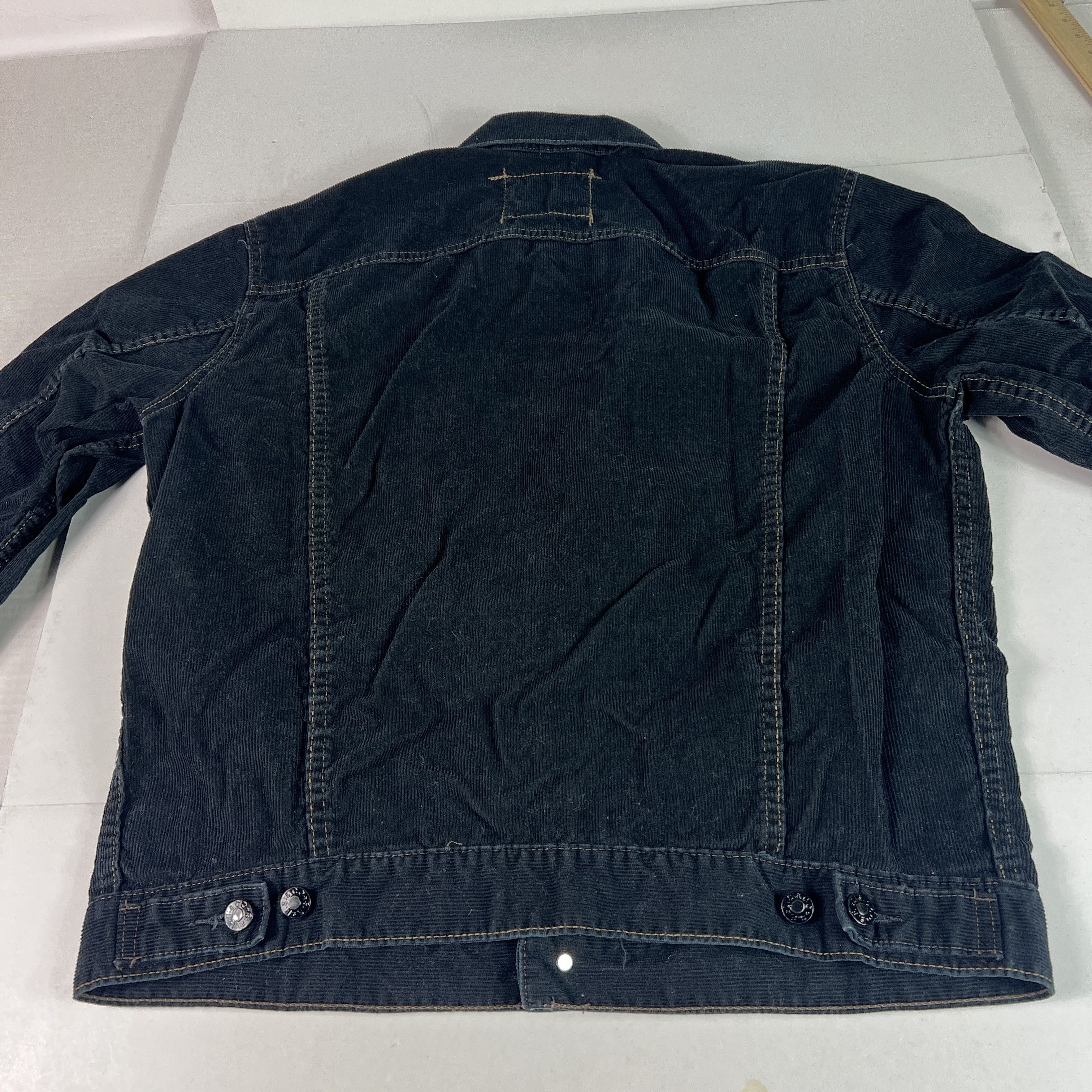 Levi's Y2K Levi's Corduroy Jacket Slim Black Button Up Trucker Size L / US 10 / IT 46 - 12 Thumbnail