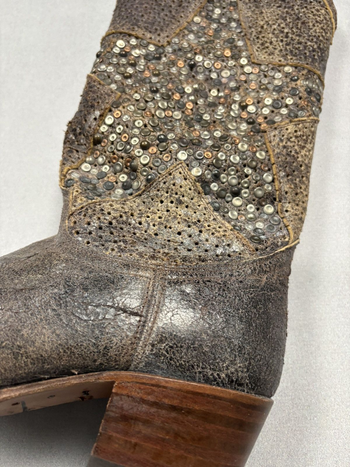 Frye Vintage Frye Studded Leather Cowboy Ankle Boots Rhinestones Size US 9 / IT 39 - 17 Thumbnail