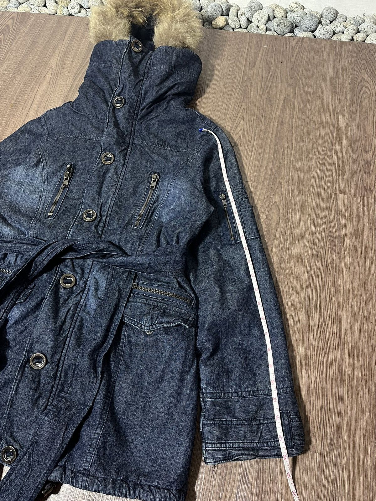 Hysteric Glamour Rei Firenze Multipocket punk Fur Denim Parka Belt Waisted Size US L / EU 52-54 / 3 - 15 Thumbnail
