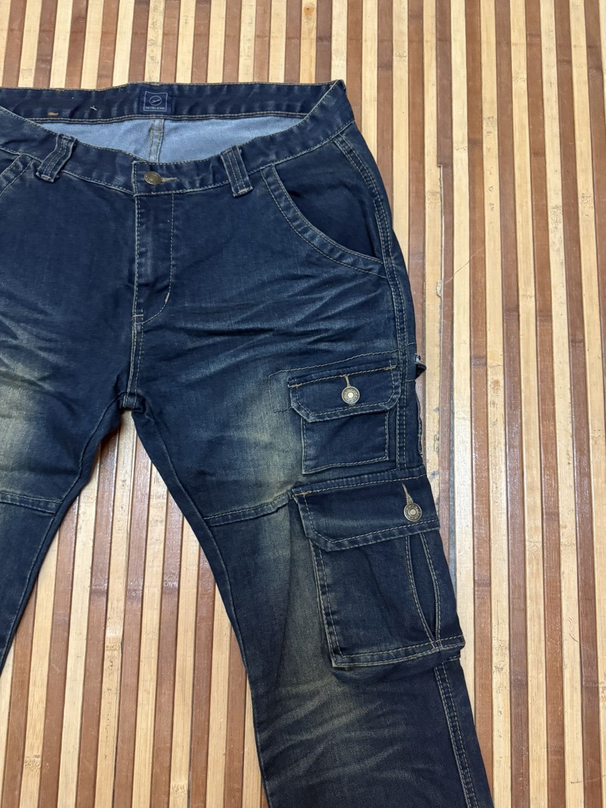 Japanese Brand Vintage The F&S Jeans Denim Cargo Pants 9 Bush Pocket W31X32 Size US 31 - 5 Thumbnail