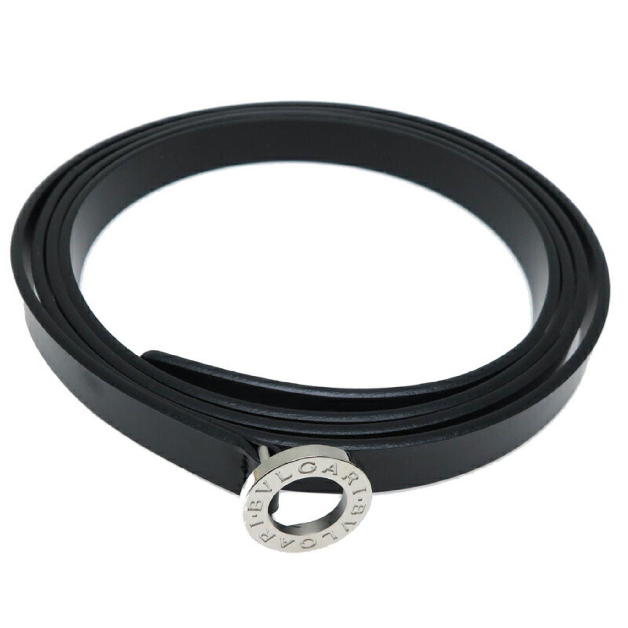 欲しいの Bvlgari Bvlgari BB Circle 83-89cm Women's Belt Leather Black 小物