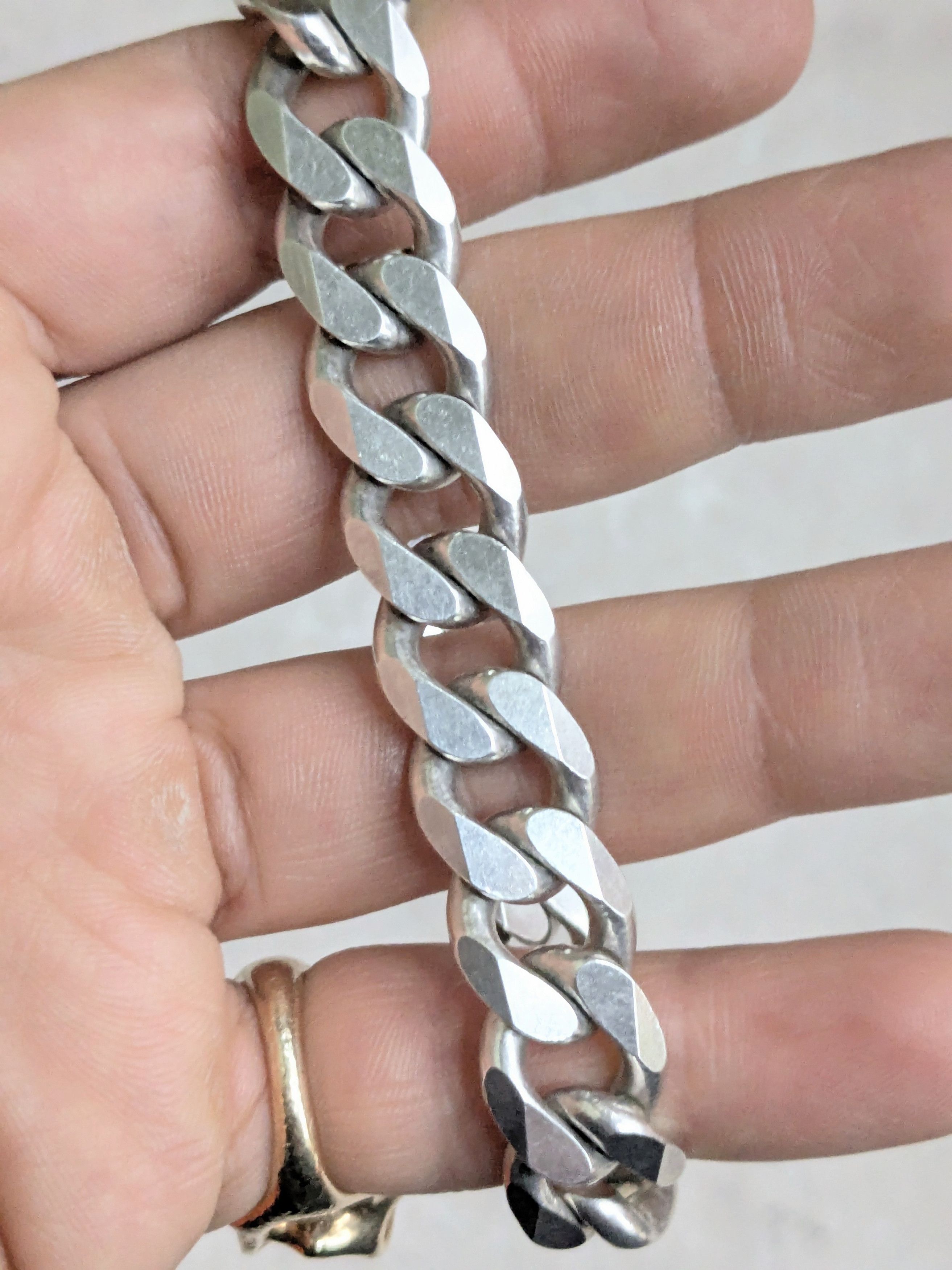 Jewelry Vintage Sterling Silver Bracelet Cuban Link Chain 8.5 Size ONE SIZE - 8 Thumbnail