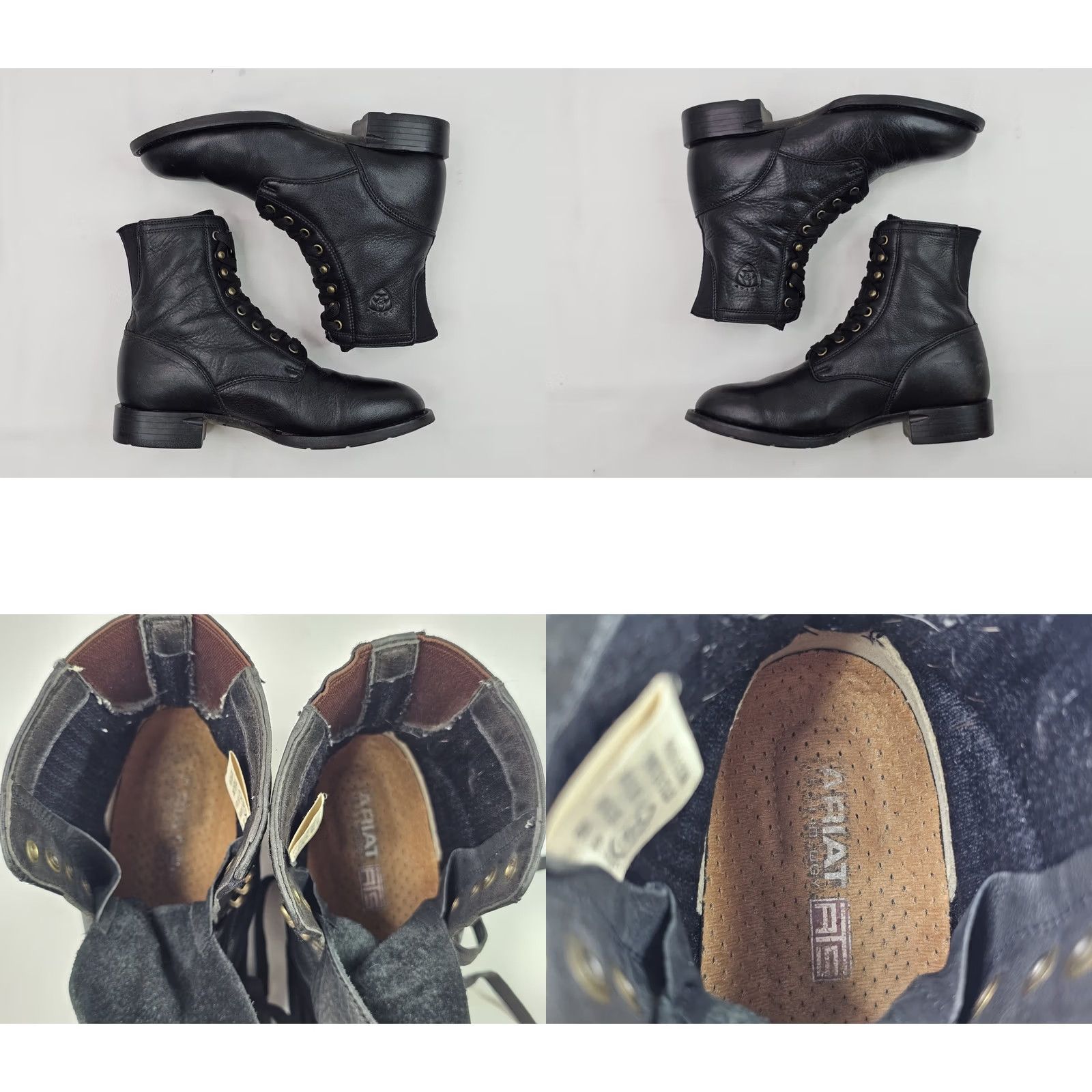 Ariat Ariat Heritage Lace Up Ankle Boots Men 6B Black Leather Combat Riding Roper Boots Size US 6 / IT 36 - 8 Thumbnail