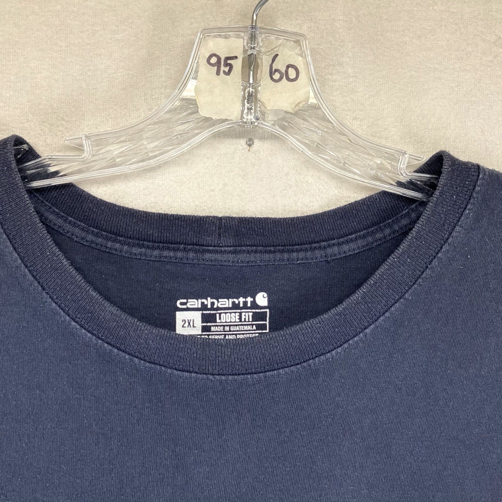 Carhartt Carhartt Mens T-Shirt 2XL Short Sleeve Loose Fit All Cotton Faded Navy 2022 Size US XXL / EU 58 / 5 - 4 Thumbnail