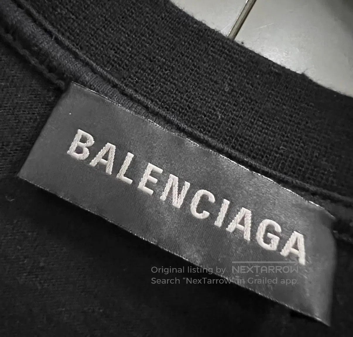 Balenciaga Black Long Sleeve Shirt with Striped Sleeves. Size US S / EU 44-46 / 1 - 4 Thumbnail