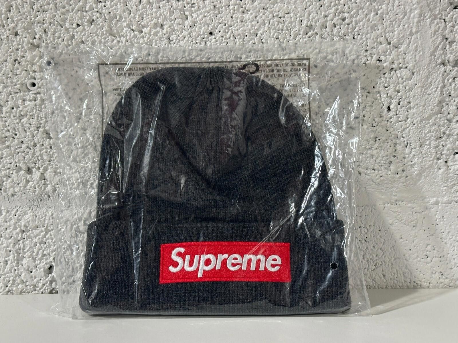 Supreme NEW Supreme New Era Box Logo Beanie Charcoal Red FW21BN9 Size ONE SIZE - 1 Thumbnail