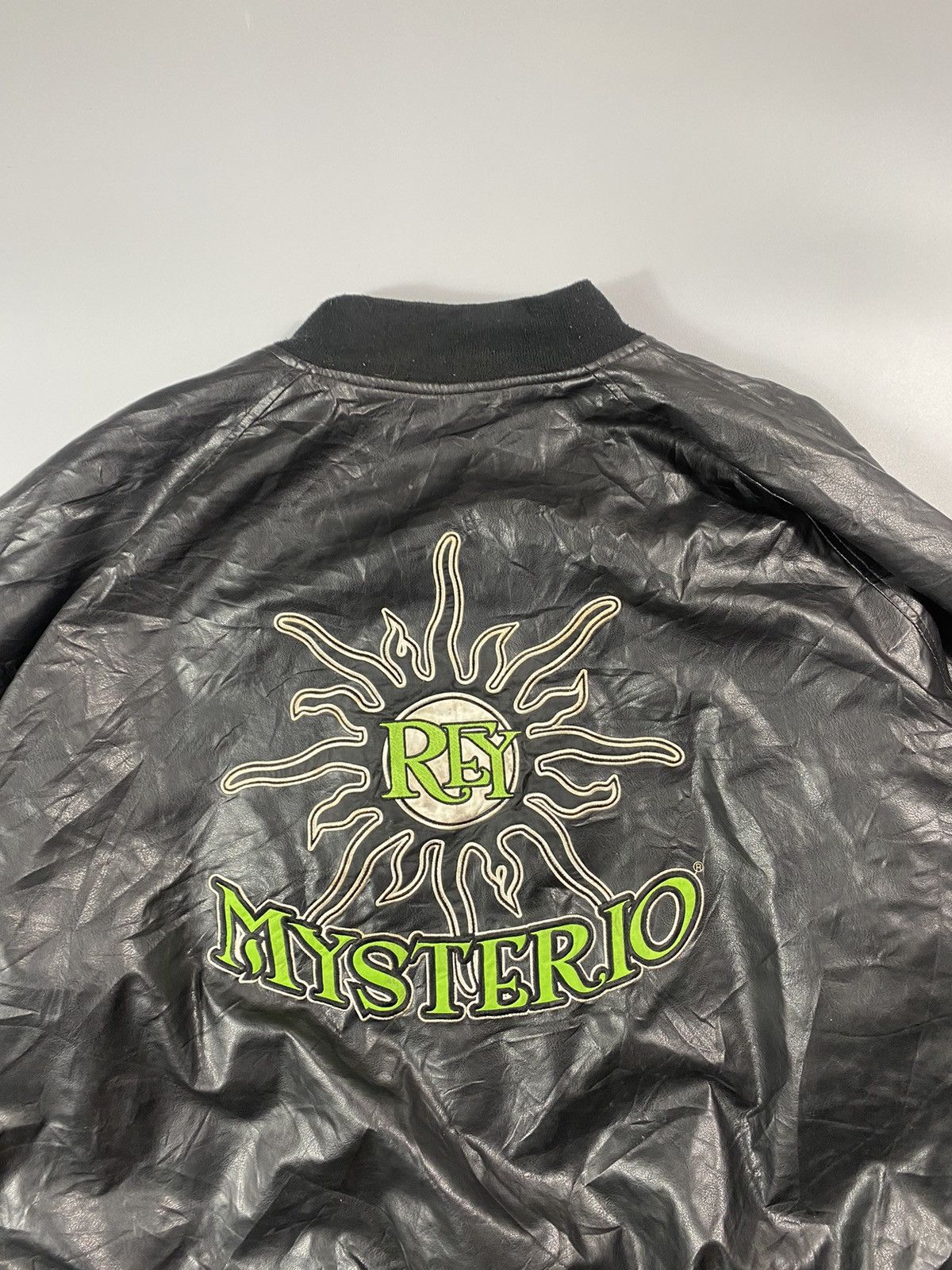 Vintage Vintage 90s WWE Rey Mysterio Faux Leather Varsity Jacket Size US XXL / EU 58 / 5 - 9 Thumbnail