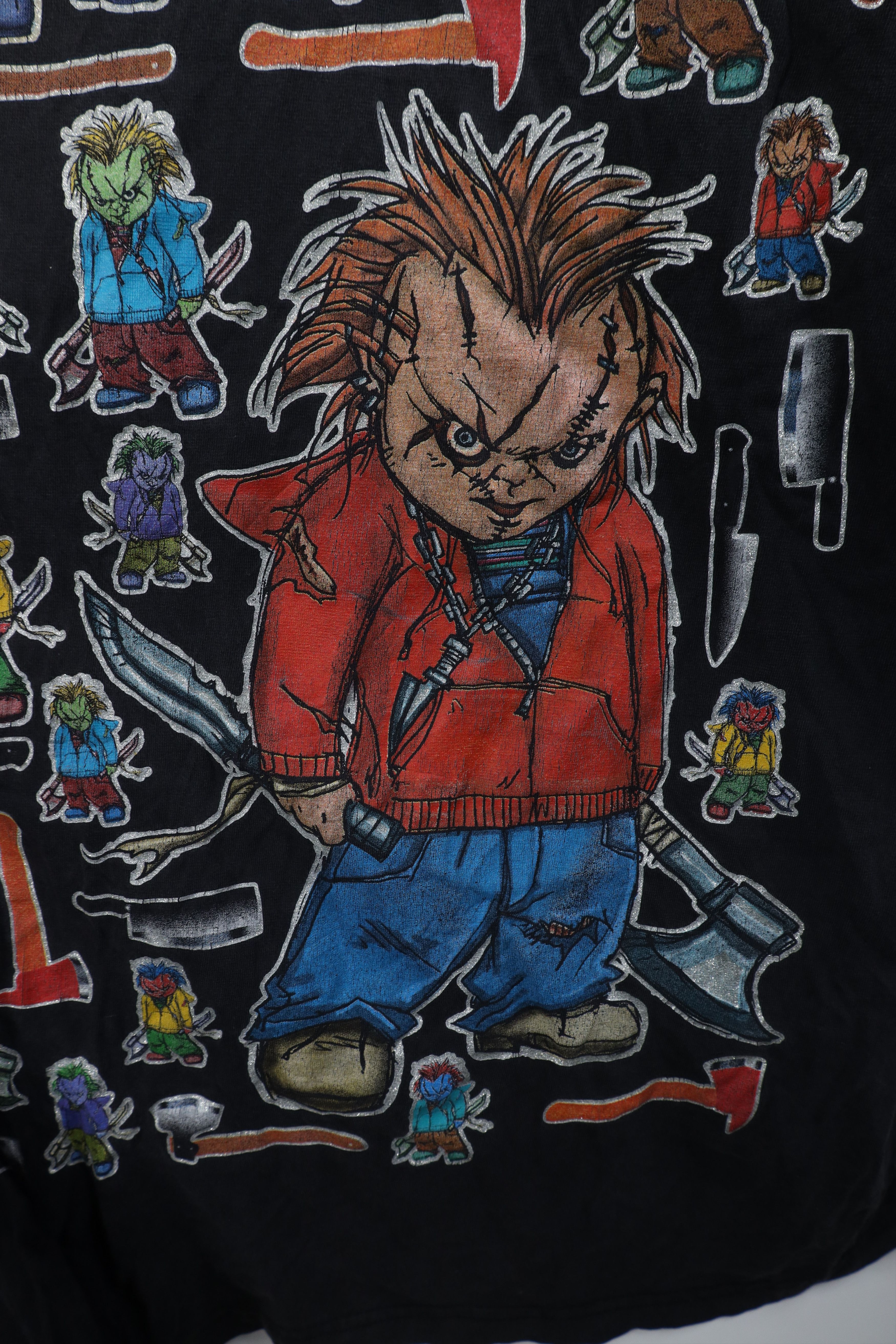 Vintage Vintage 90s Y2K Chucky Doll Short Sleeve T-Shirt Black Size US XXL / EU 58 / 5 - 4 Thumbnail