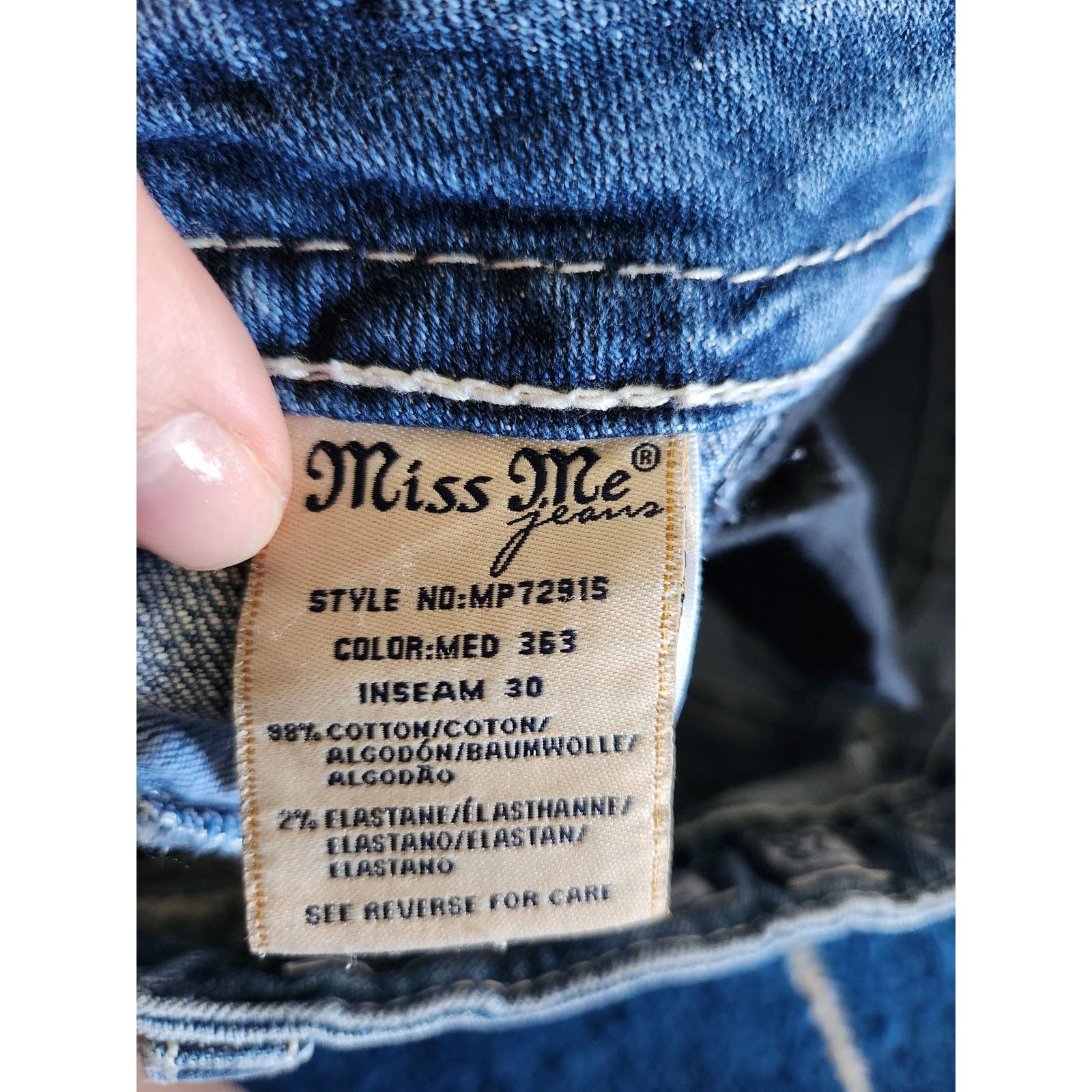 Miss Me Miss Me Mid Rise Skinny Light Embellished Denim Jeans-28 Size 28" / US 6 / IT 42 - 11 Thumbnail