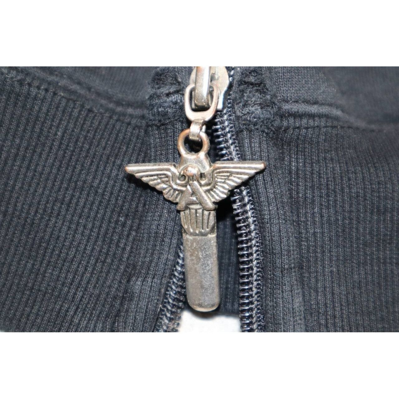 Avirex Vtg Y2K Avirex 2XB Black Hoodie Winged Skull Zip Streetwear Size US XXL / EU 58 / 5 - 6 Thumbnail