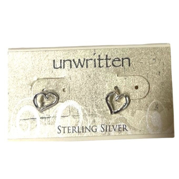 Other Sterling Silver Open Heart Stud Earrings By Unwritten Size ONE SIZE - 6 Thumbnail