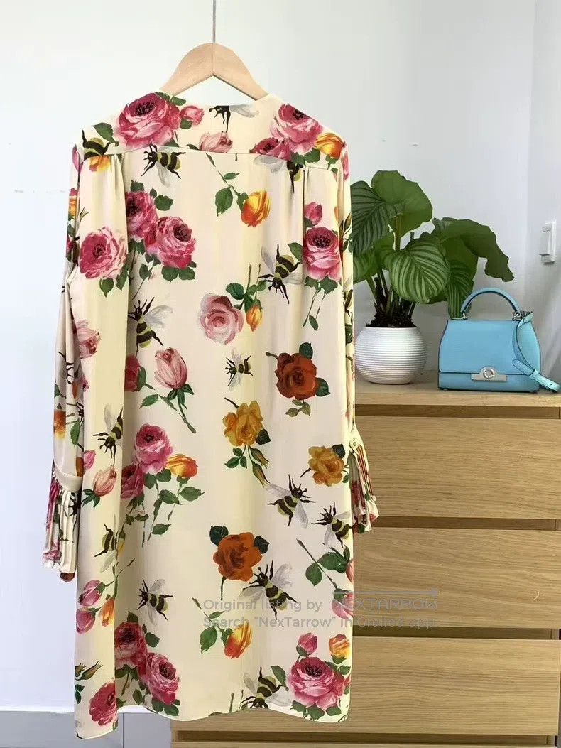 Gucci Gucci Bee flower mulberry silk dress Size XS / US 0-2 / IT 36-38 - 4 Thumbnail